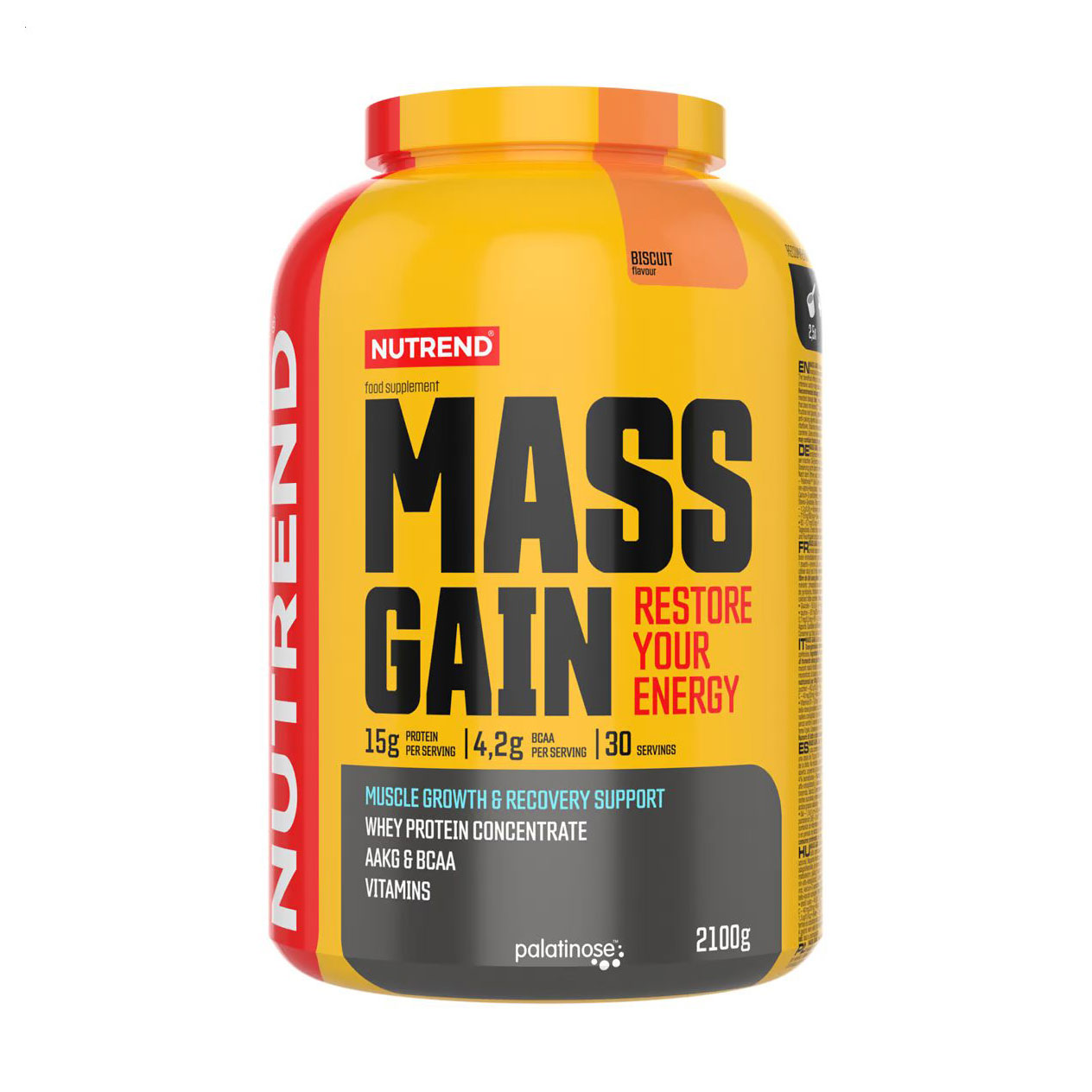 

Гейнер Nutrend Mass Gain Бісквіт, в порошку, 2.1 кг