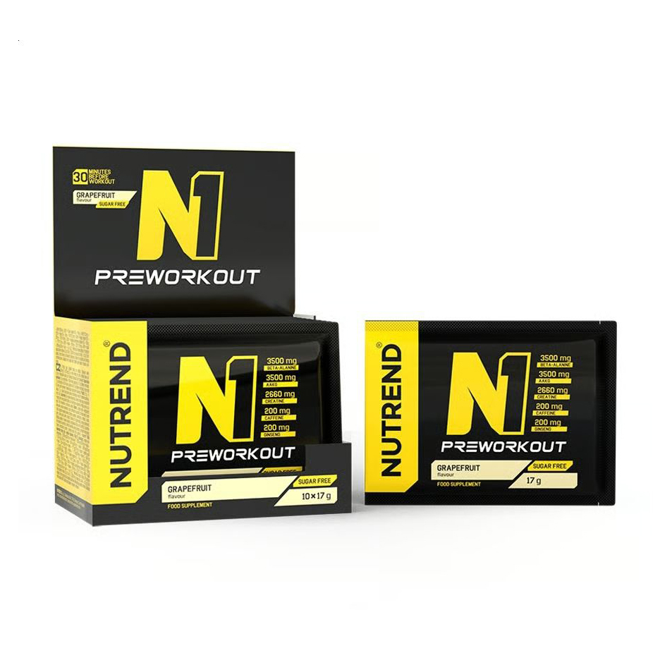 

Уцінка! Передтренувальний комплекс Nutrend N1 Preworkout Грейпфрут, в порошку, 10*17 г