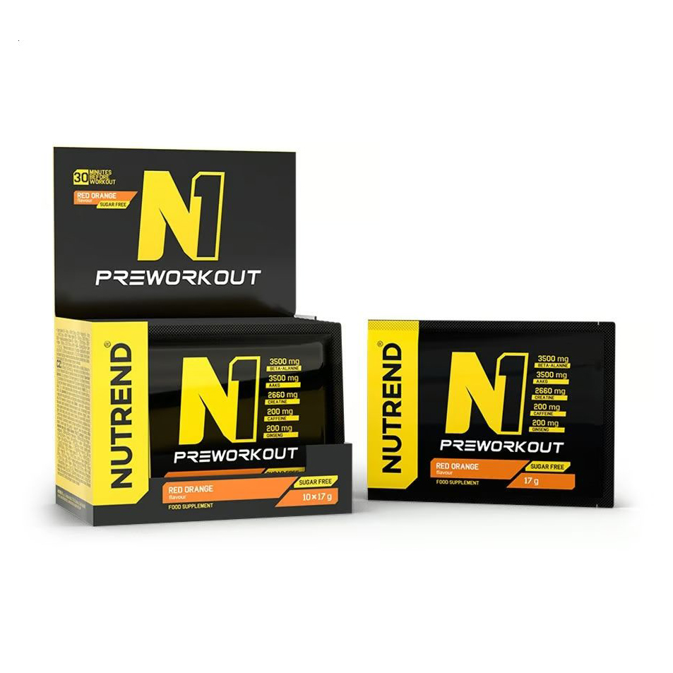 

Уцінка! Передтренувальний комплекс Nutrend N1 Preworkout Червоний апельсин, в порошку, 10*17 г
