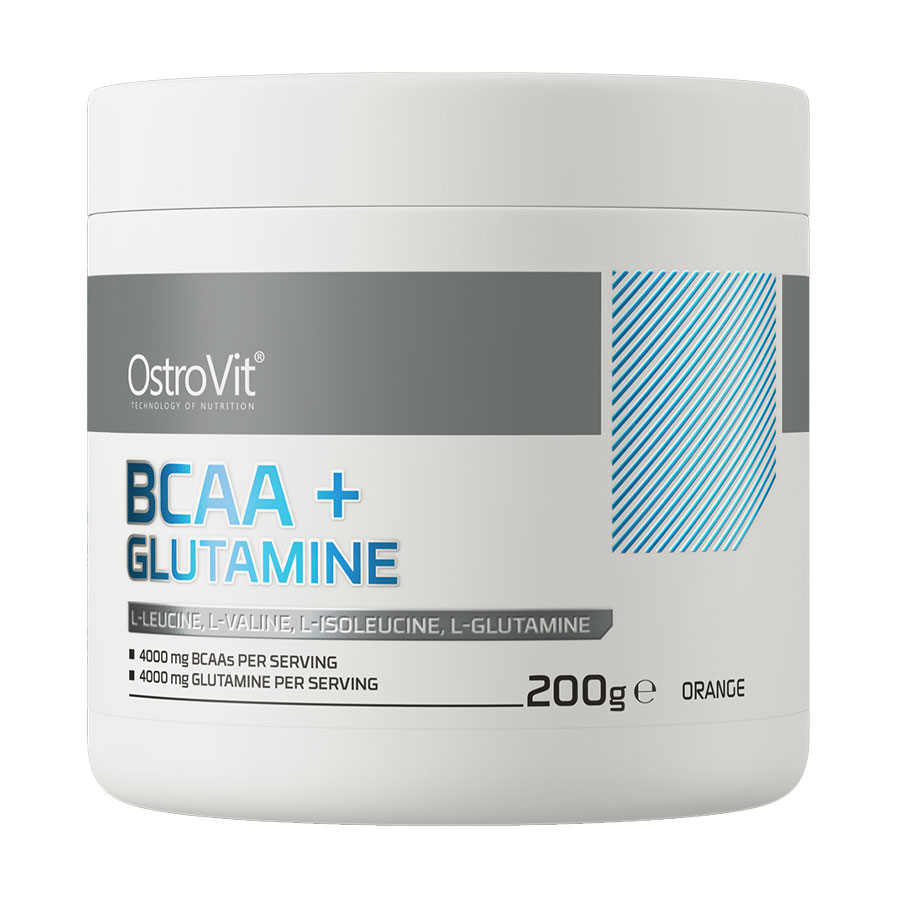 

Амінокислоти BCAA + L-Глютамін OstroVit BCAA + Glutamine зі смаком апельсину, в порошку, 200 г