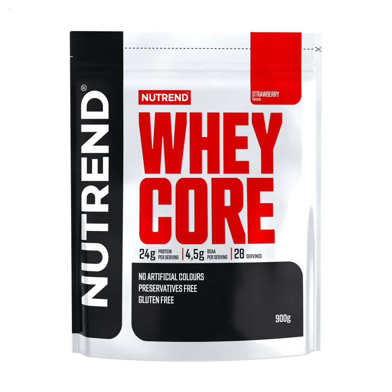 

Протеїн Nutrend Whey Core зі смаком полуниці, в порошку, 900 г