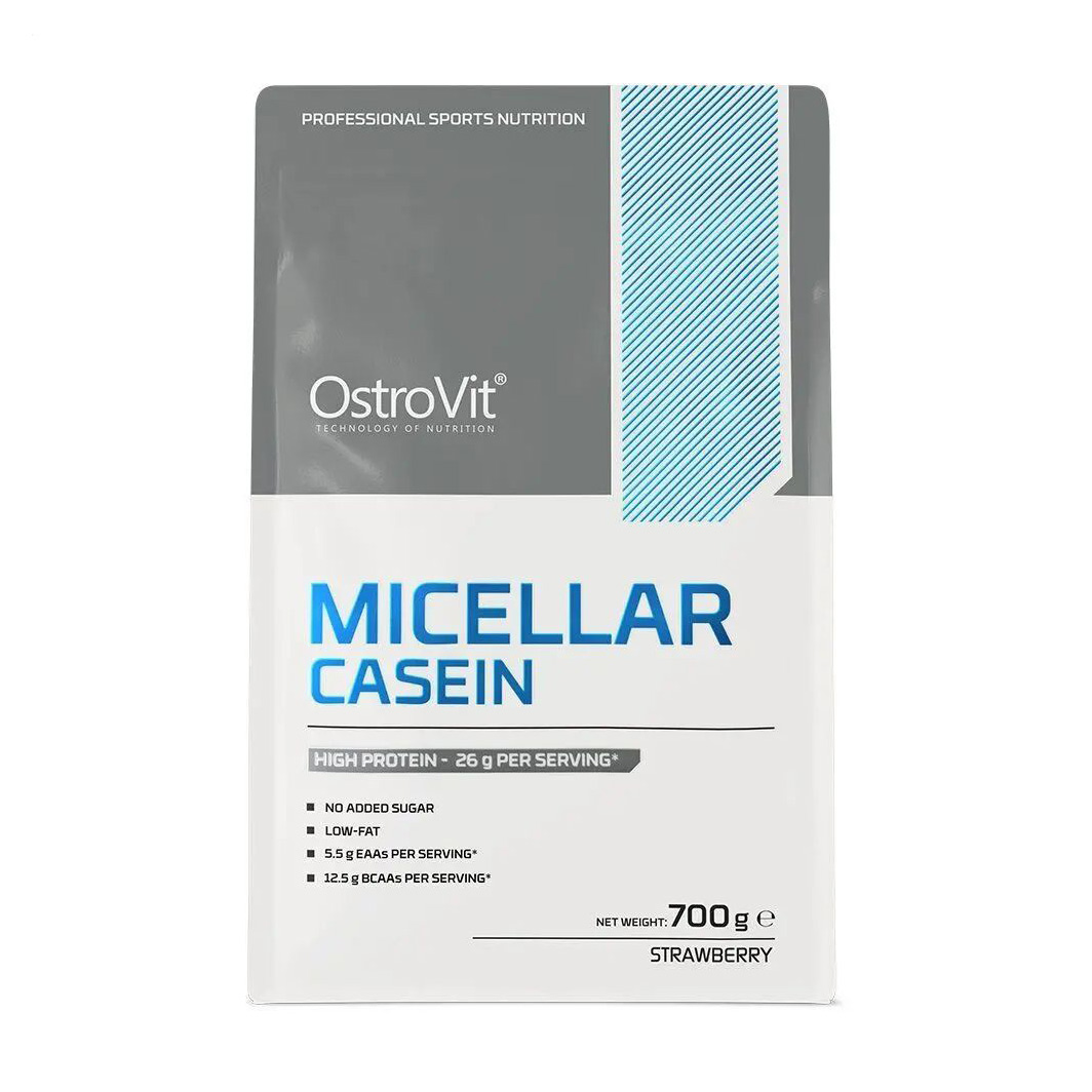 

Казеїн OstroVit Micellar Casein зі смаком полуниці, в порошку, 700 г