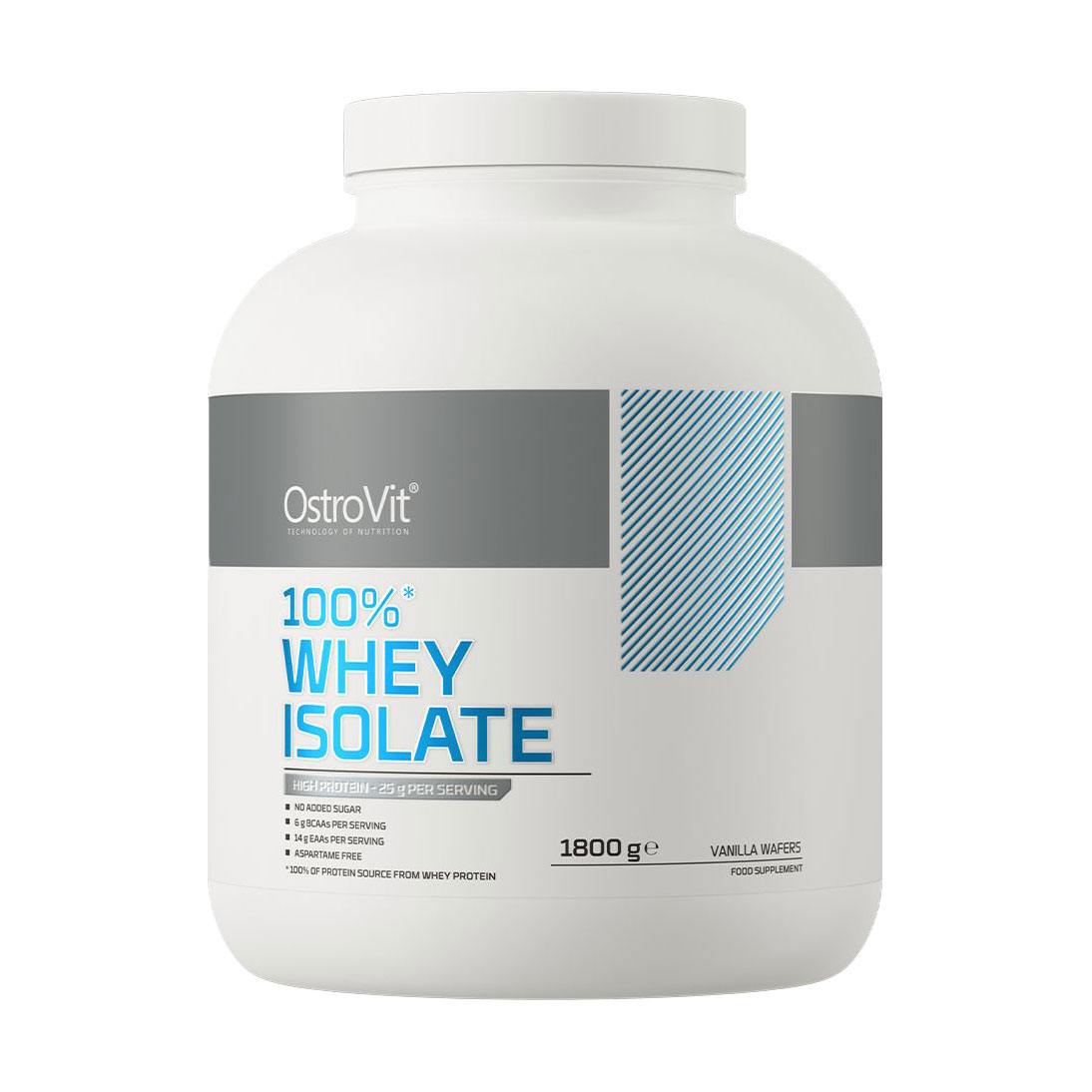 

Ізолят сироваткового протеїну OstroVit 100% Whey Isolate Ванільні вафлі, в порошку, 1.8 кг