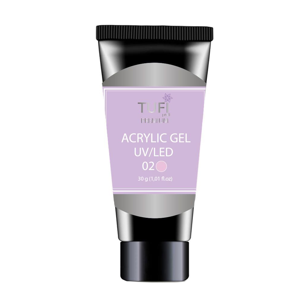 

Акрил-гель для нігтів Tufi Profi Premium Acrylic Gel UV/LED, 02 Ніжна хмара, 30 г