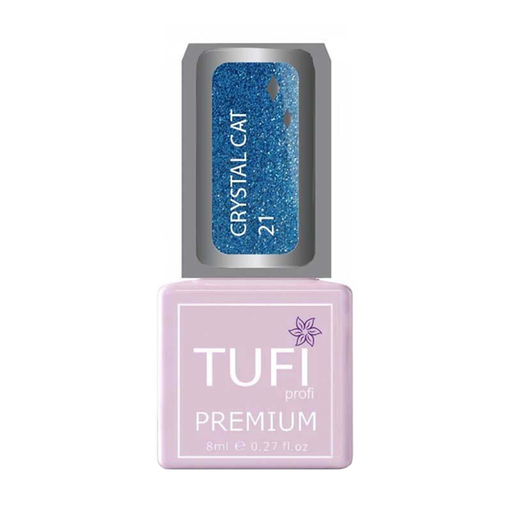 

Гель-лак для нігтів Tufi Profi Premium Crystal Cat 21 Ціан, 8 мл