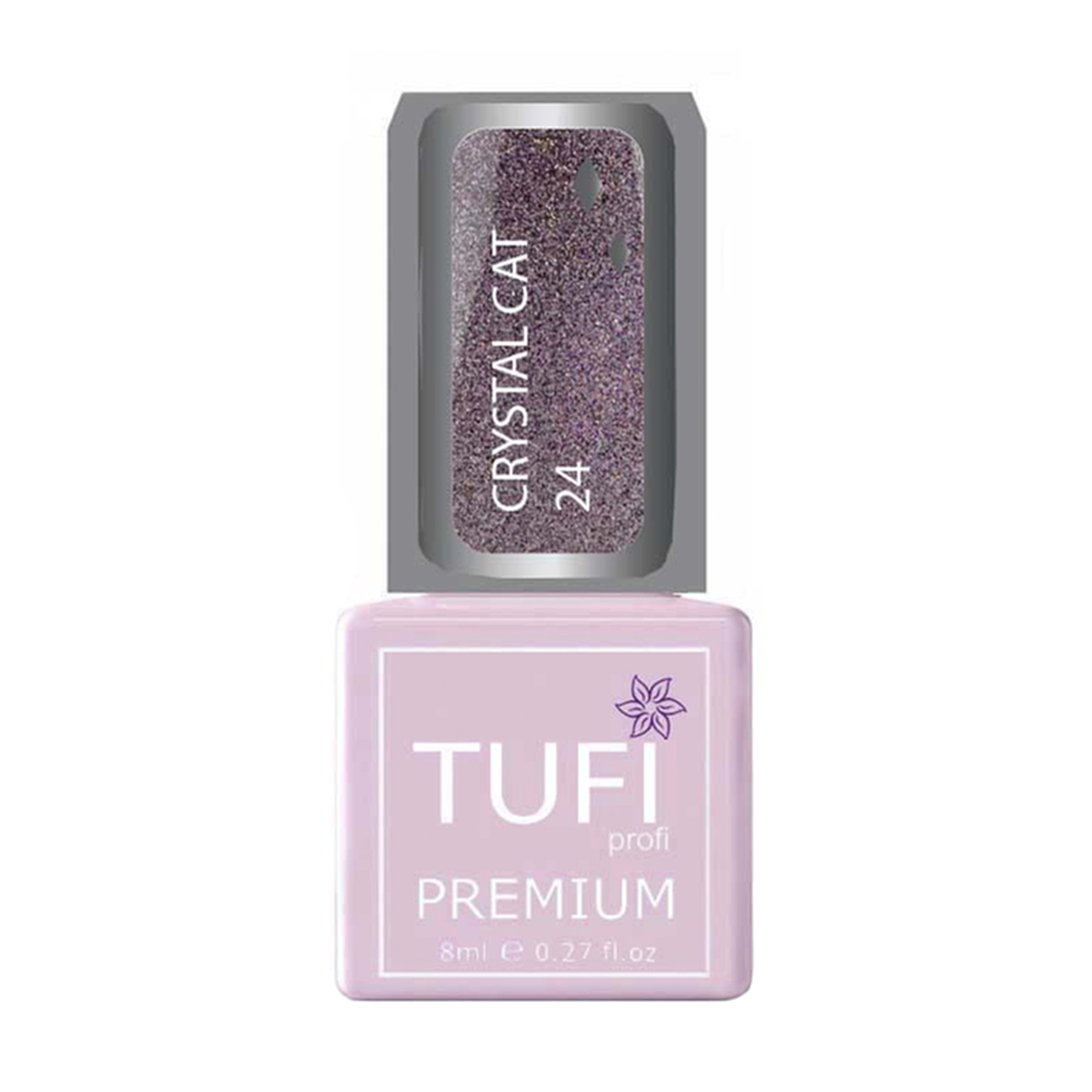

Гель-лак для нігтів Tufi Profi Premium Crystal Cat 24 Гранат голографік, 8 мл