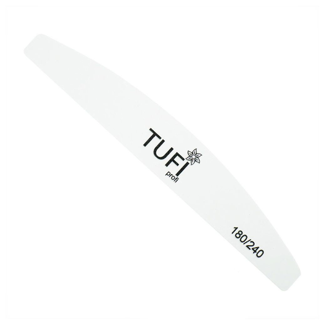 

Пилка для нігтів Tufi profi Premium Півколо 180/240 грит, біла, 1 шт (0231934)