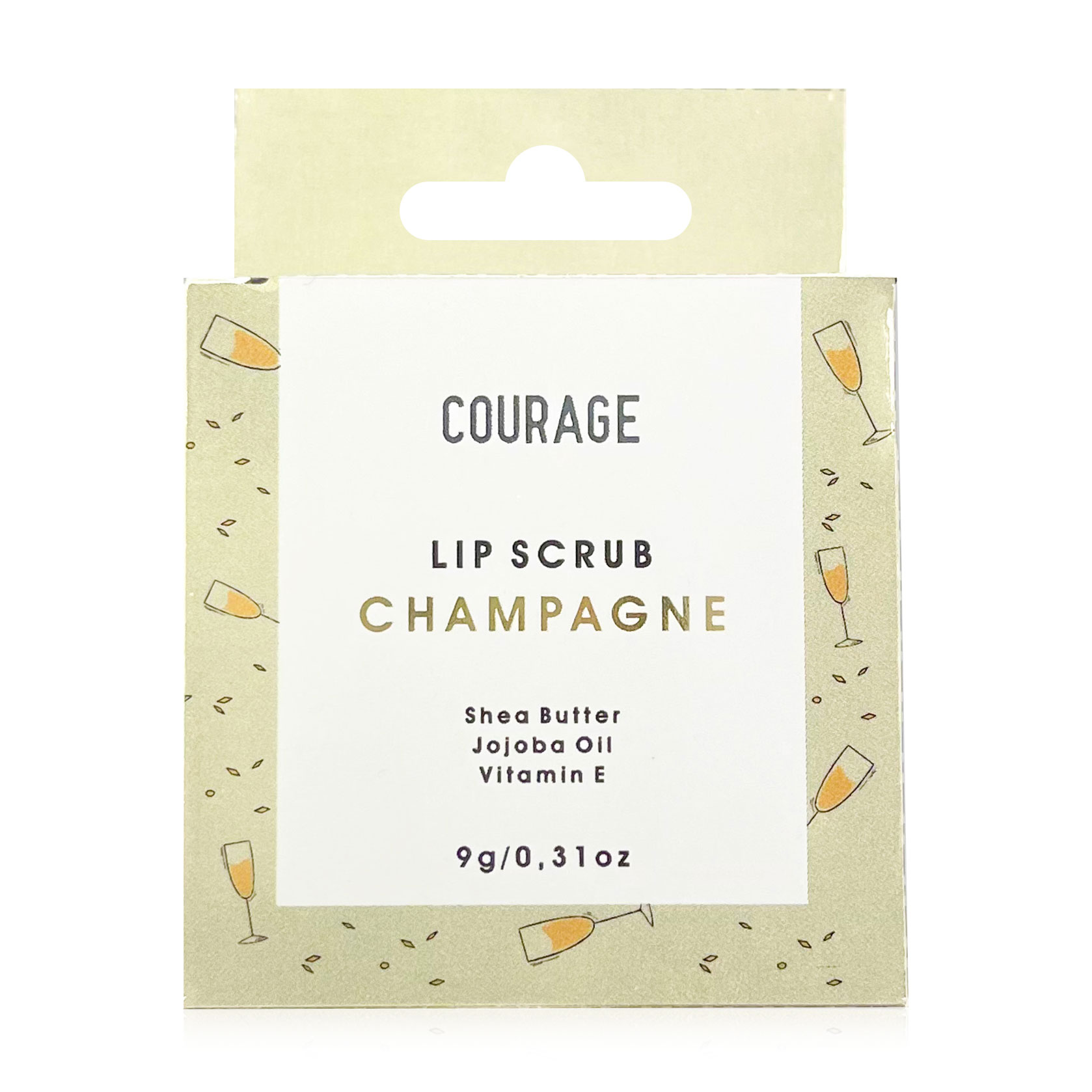 

Скраб для губ Courage Lip Scrub Champange з олією ши та жожоба, 9 г