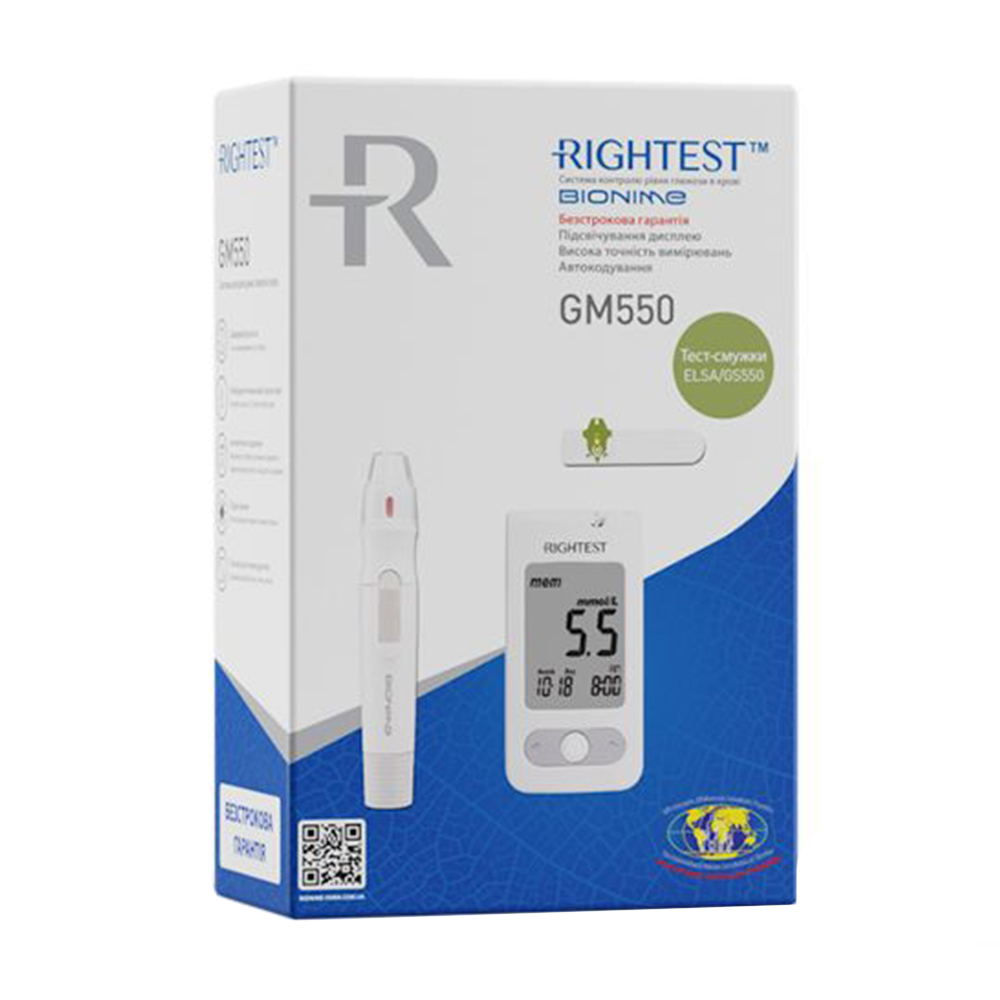 

Уцінка! Глюкометр Bionime Rightest GM 550