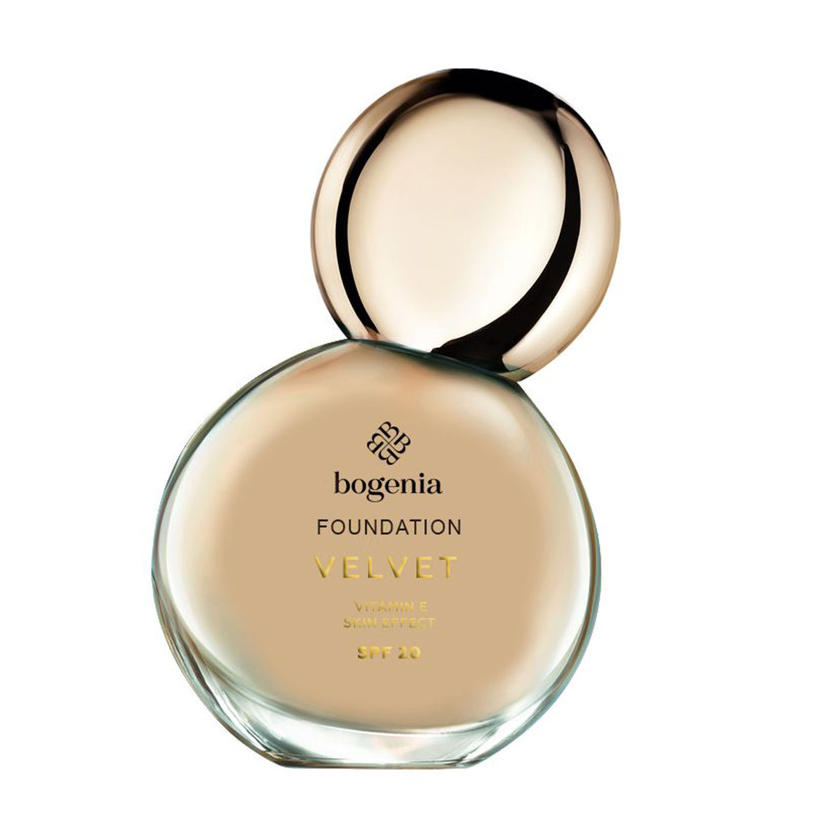 

Тональна основа для обличчя Bogenia Velvet Foundation SPF 20 з матувальним ефектом 006 Latte, 30 мл