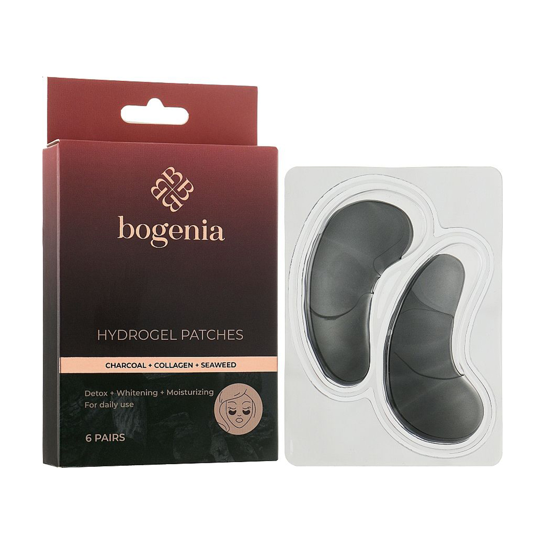 

Гідрогелеві патчі для шкіри навколо очей Bogenia Hydrogel Patches з деревним вугіллям, 6 пар