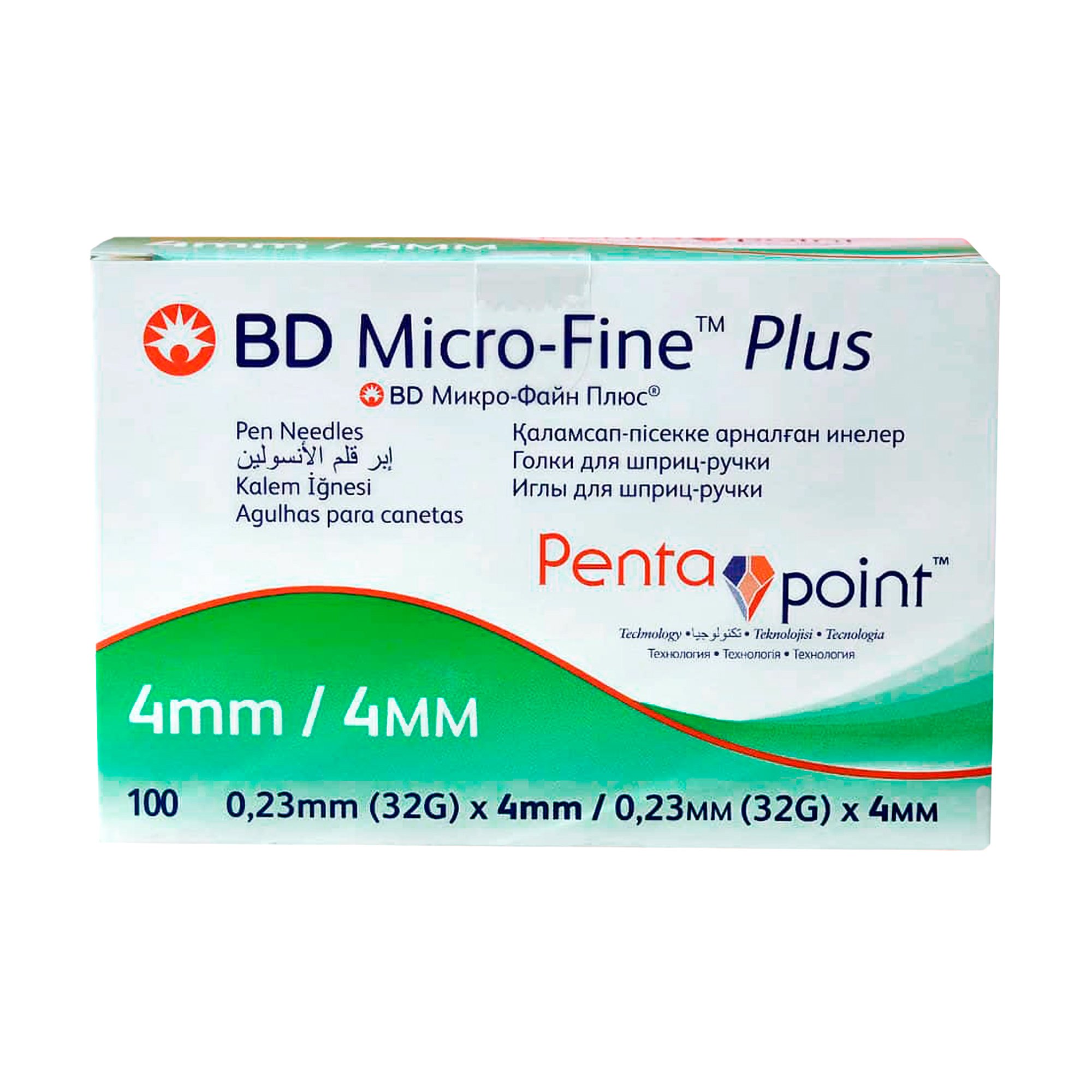 

Уцінка! Голка для шприц-ручки BD Micro-Fine Plus розмір 32G, 0.23*4 мм, 100 шт
