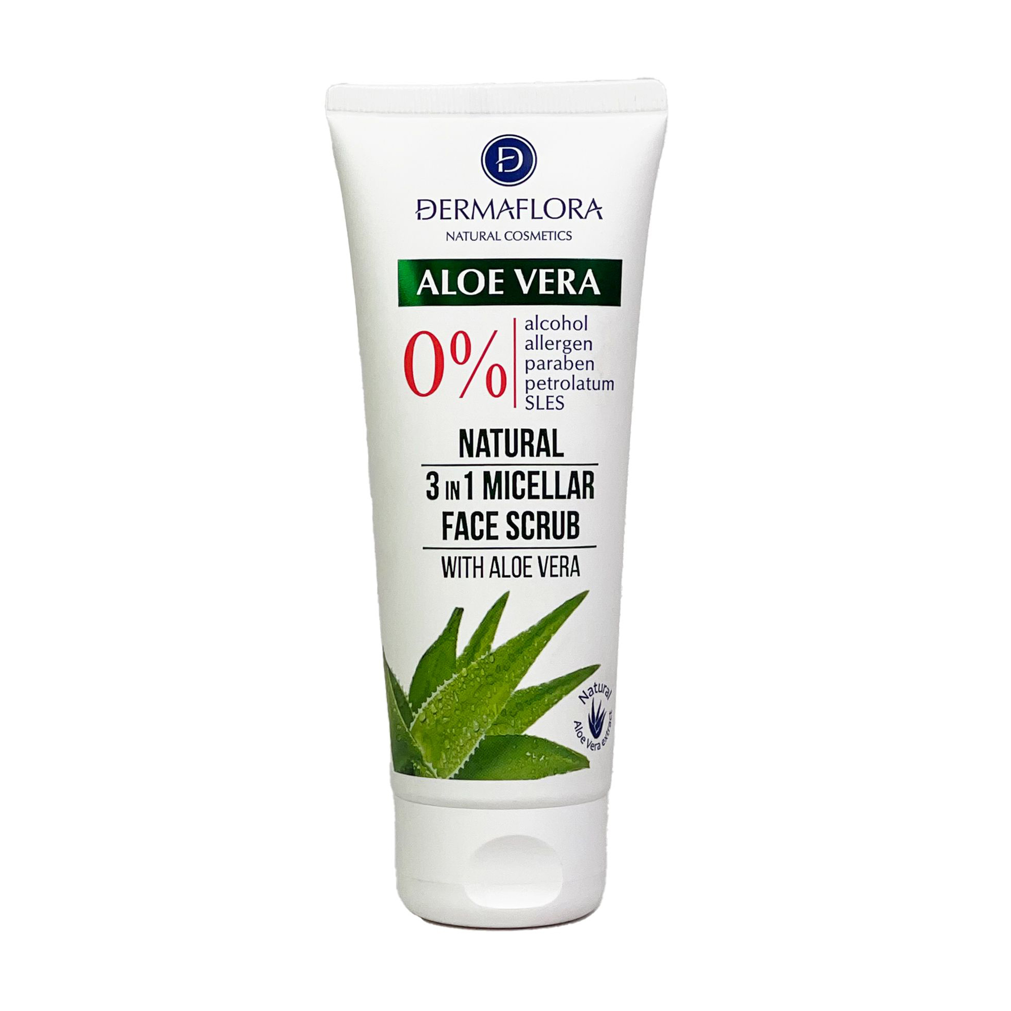 

Міцелярний скраб для обличчя Dermaflora Aloe Vera Natural 3 in 1 Micellar Face Scrub, 100 мл