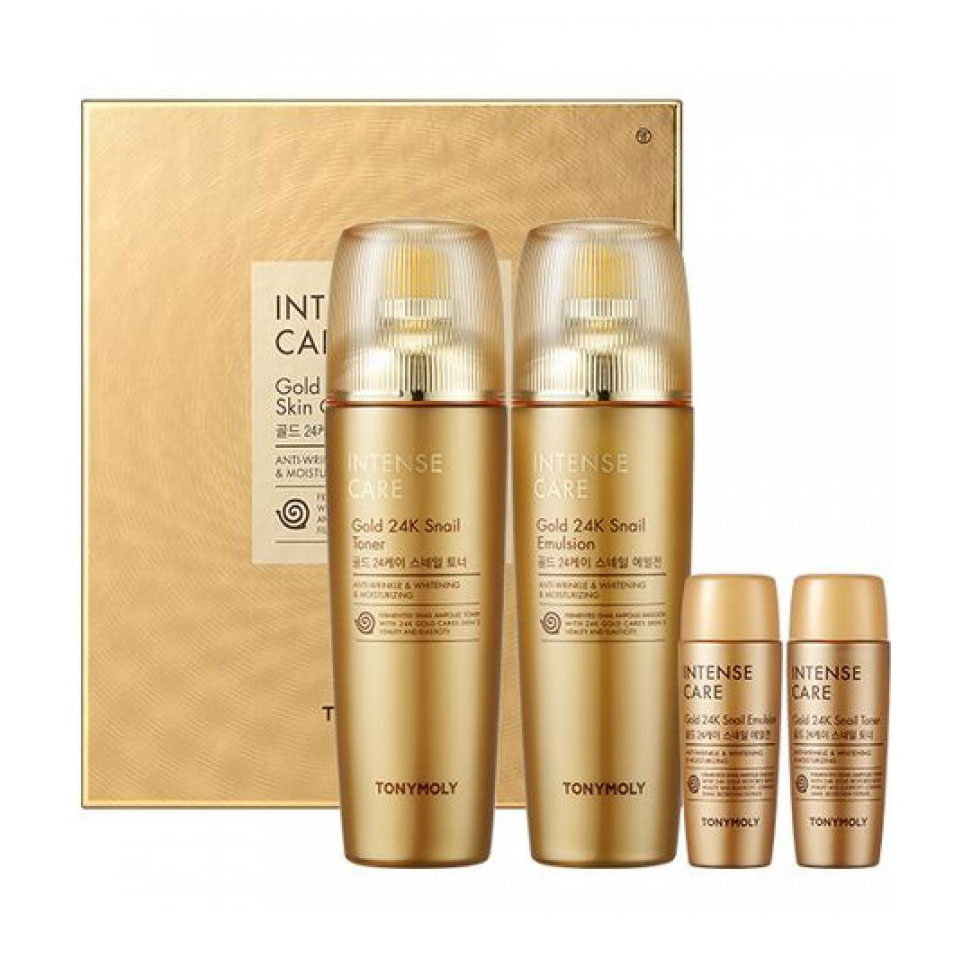 

Уцінка! Набір для обличчя Tony Moly Intense Care Gold 24K Snail Skin Care Set, 4 продукти