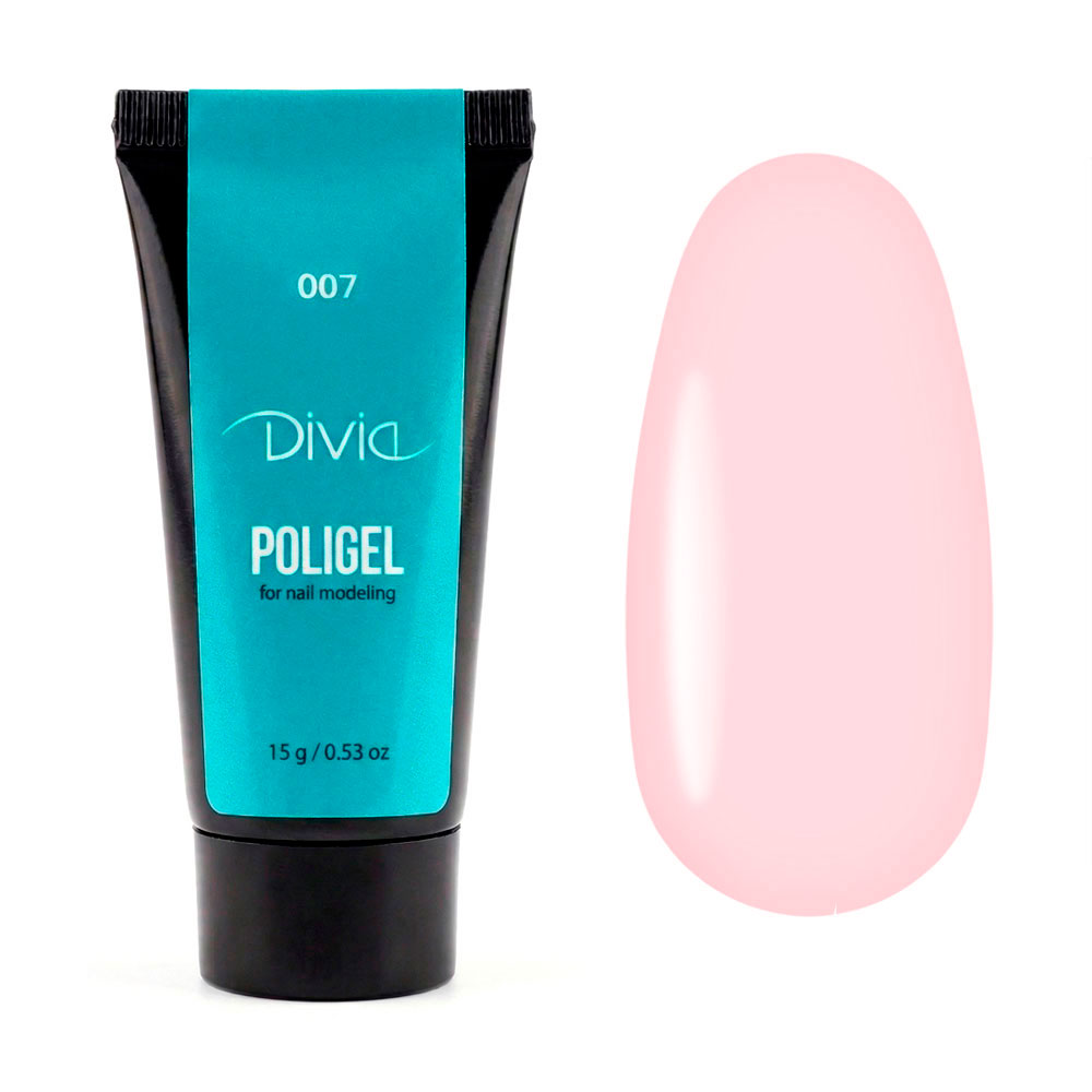Полігель для нарощування нігтів Divia Polygel 007, 30 г