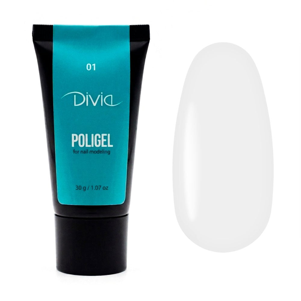 Полігель для нарощування нігтів Divia Polygel 001, 15 г