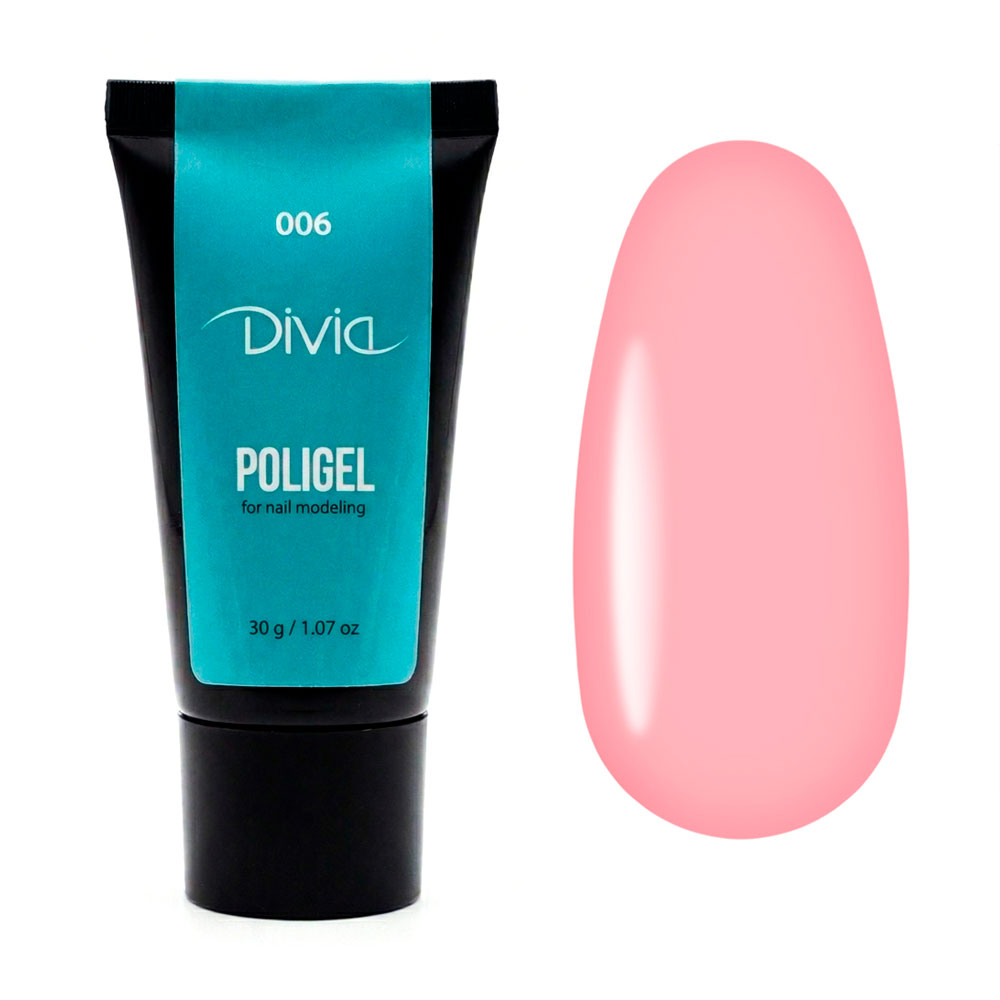 

Полігель для нарощування нігтів Divia Polygel 006, 15 г