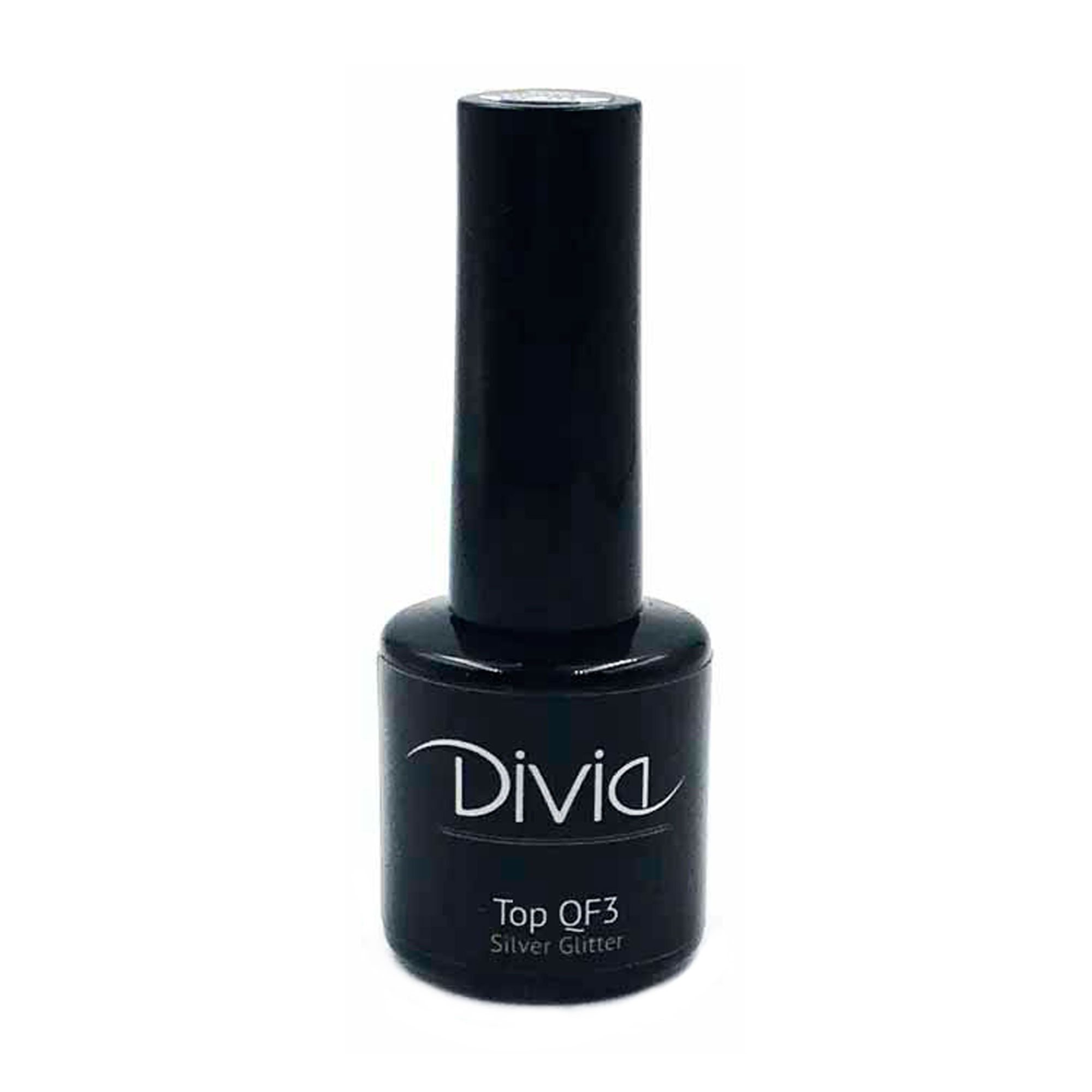 

Уцінка! Топ для гель-лаку Divia Top QF3, з глітером, QF01 Silver Glitter, 8 мл (Di1060)
