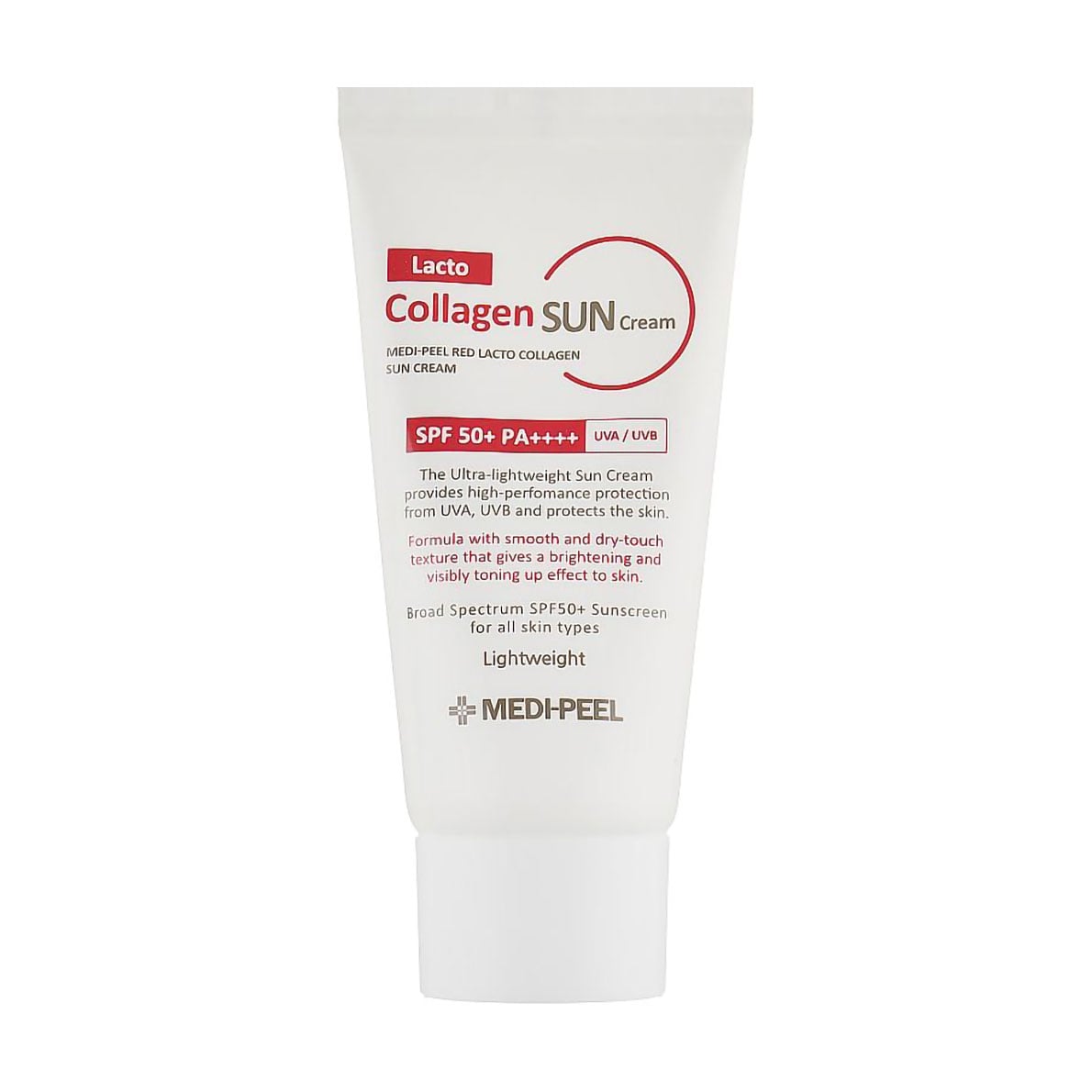 

Уцінка! Сонцезахисний крем Medi-Peel Red Lacto Collagen Sun Cream SPF50+ PA++++ з колагеном, 50 мл