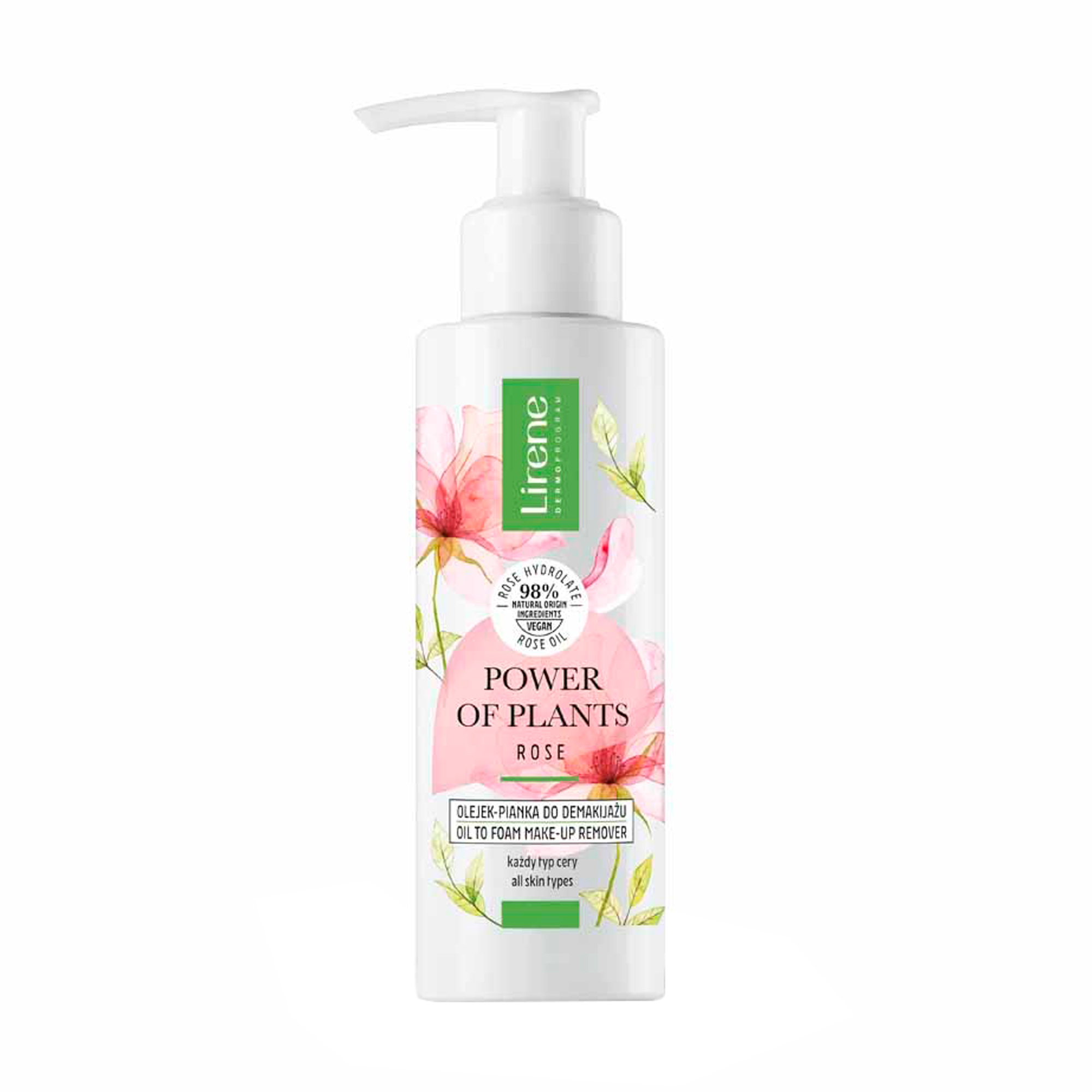 

Олія-пінка для зняття макіяжу Lirene Power Of Plants Oil To Foam Make-up Remover Rose, 145 мл