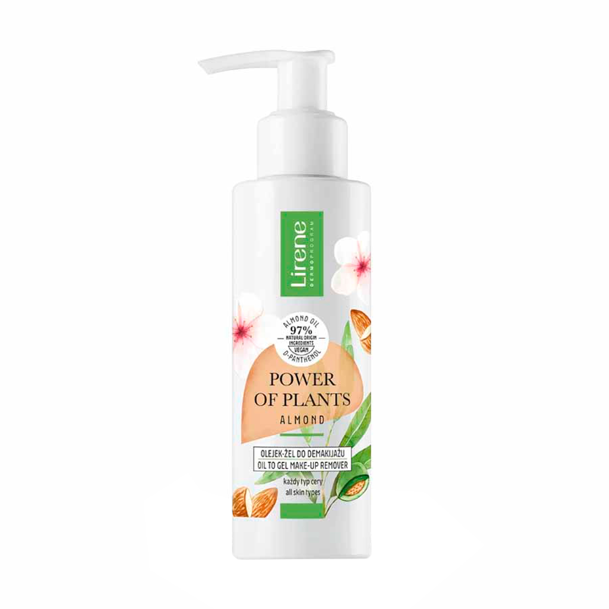 

Уцінка! Олія-гель для зняття макіяжу Lirene Power Of Plants Oil To Gel Make-up Remover Almond, 145 мл