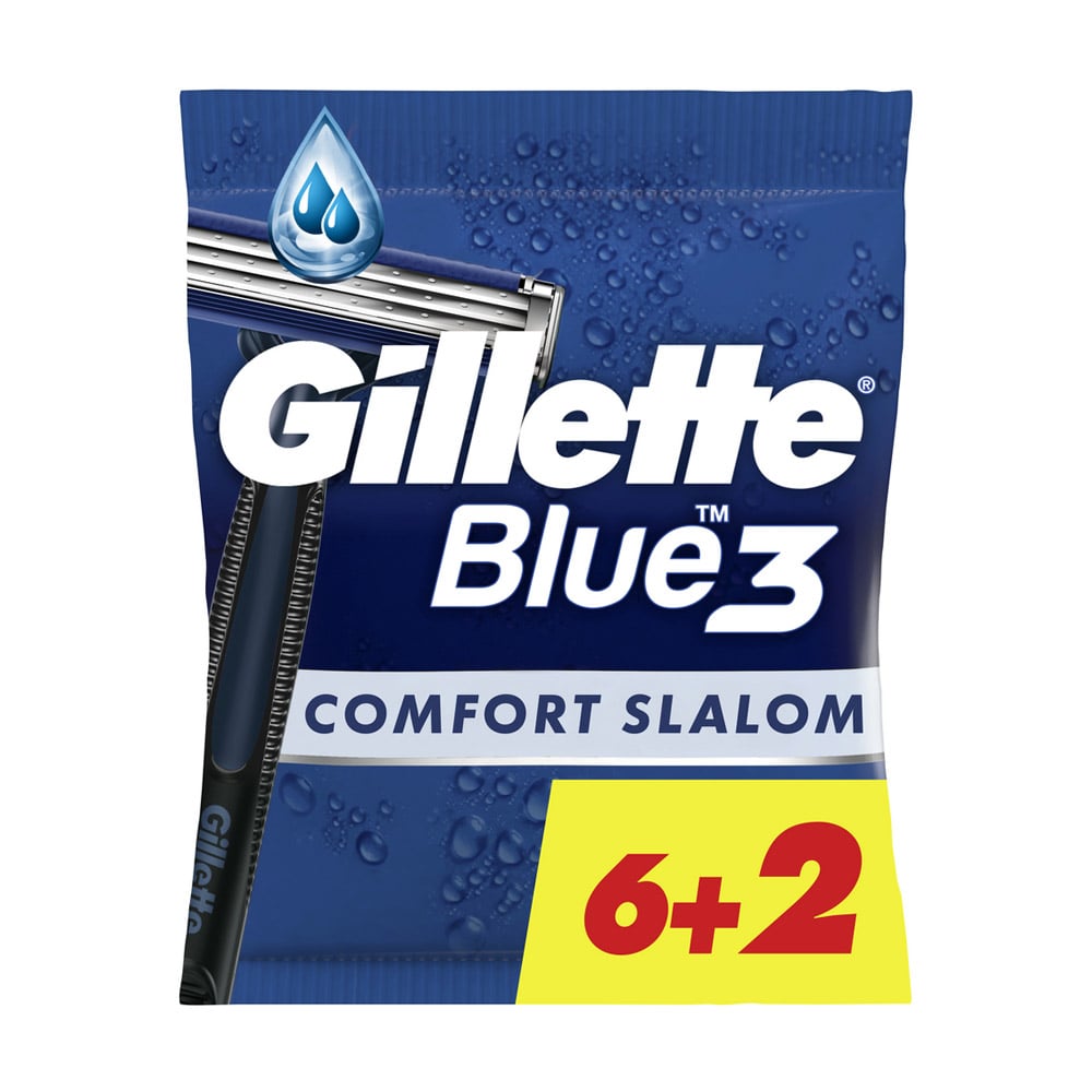 

Одноразові станки для гоління Gillette Blue 3 Comfort Slalom, 8 шт