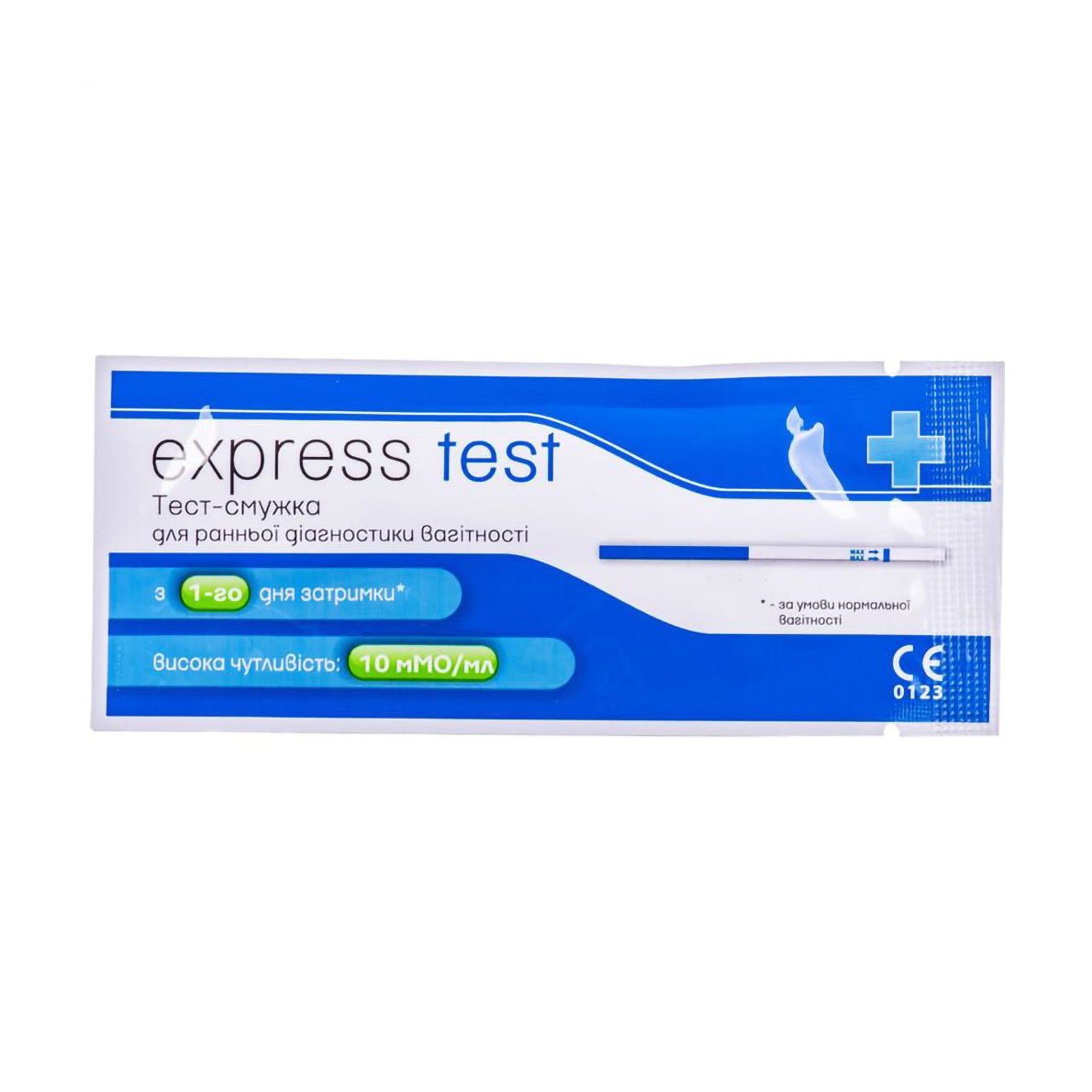 Тест-смужка для ранньої діагностики вагітності Express Test Економ, 1 шт