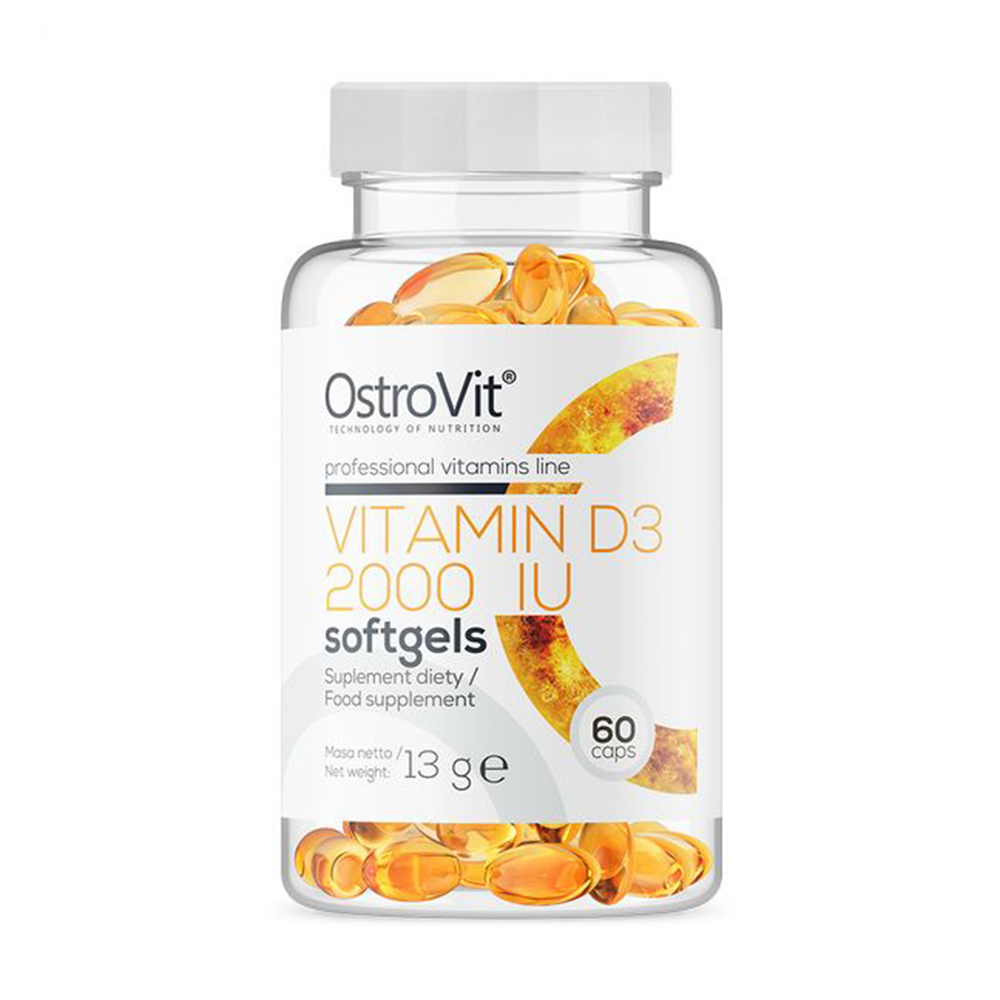 

Вітамін Д3 OstroVit Vitamin D3 Softgels 2000 МО, 60 желатинових капсул