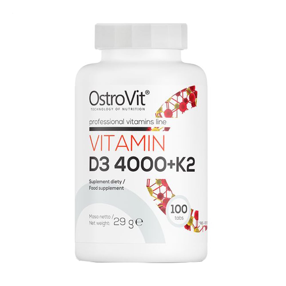 

Вітамін Д3 та K2 OstroVit Vitamin D3 4000 + K2, 100 таблеток