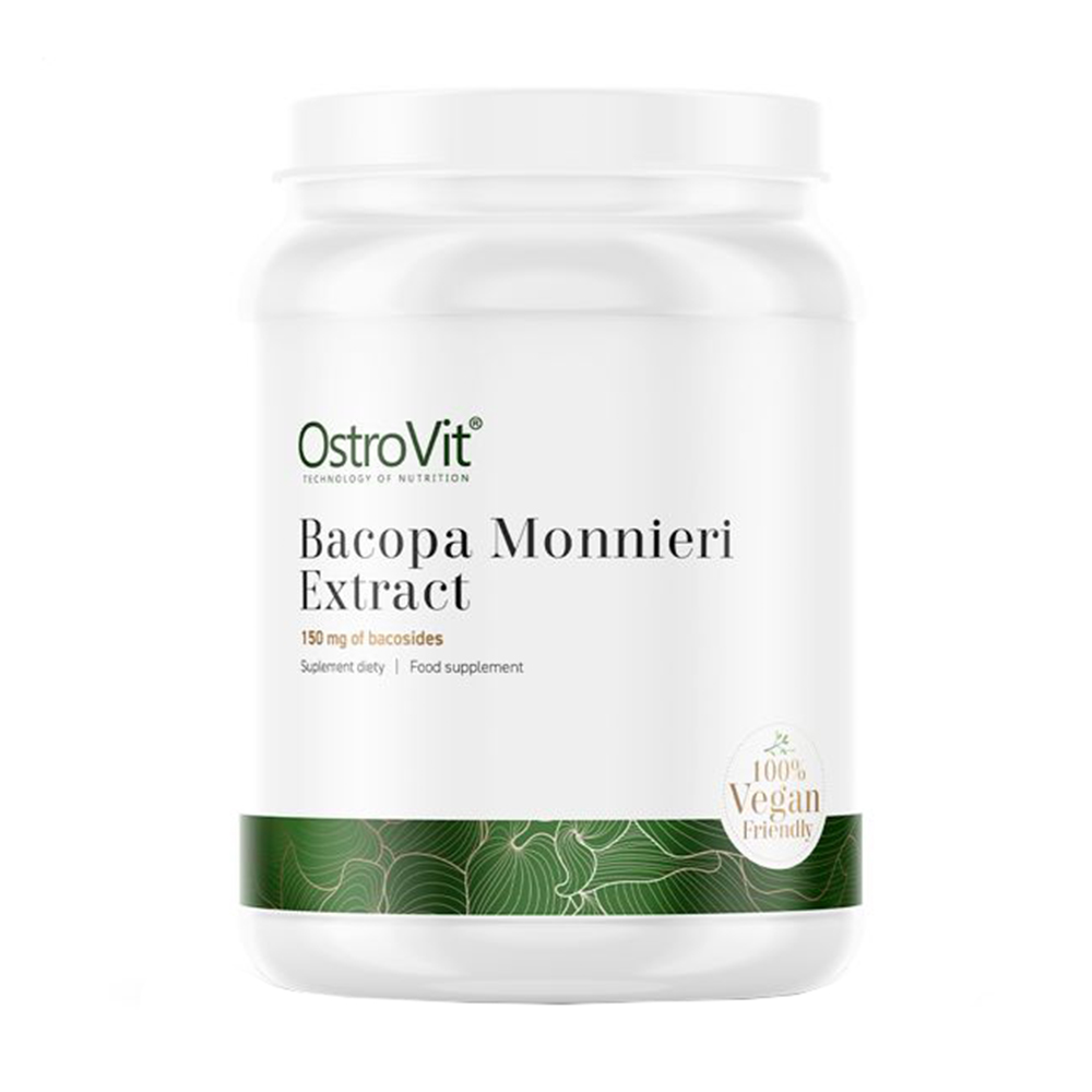 

Екстракт бакопи моньєрі OstroVit Bacopa Monnieri Extract, 150 мг бакозидів, в порошку, 50 г