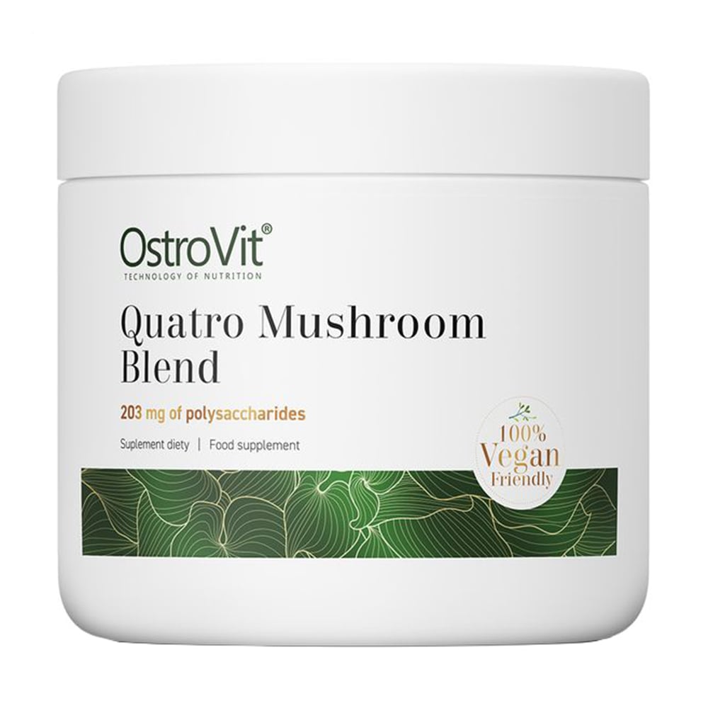 

Грибна суміш Кватро OstroVit Quatro Mushroom Blend, 203 мг полісахаридів, в порошку, 100 г
