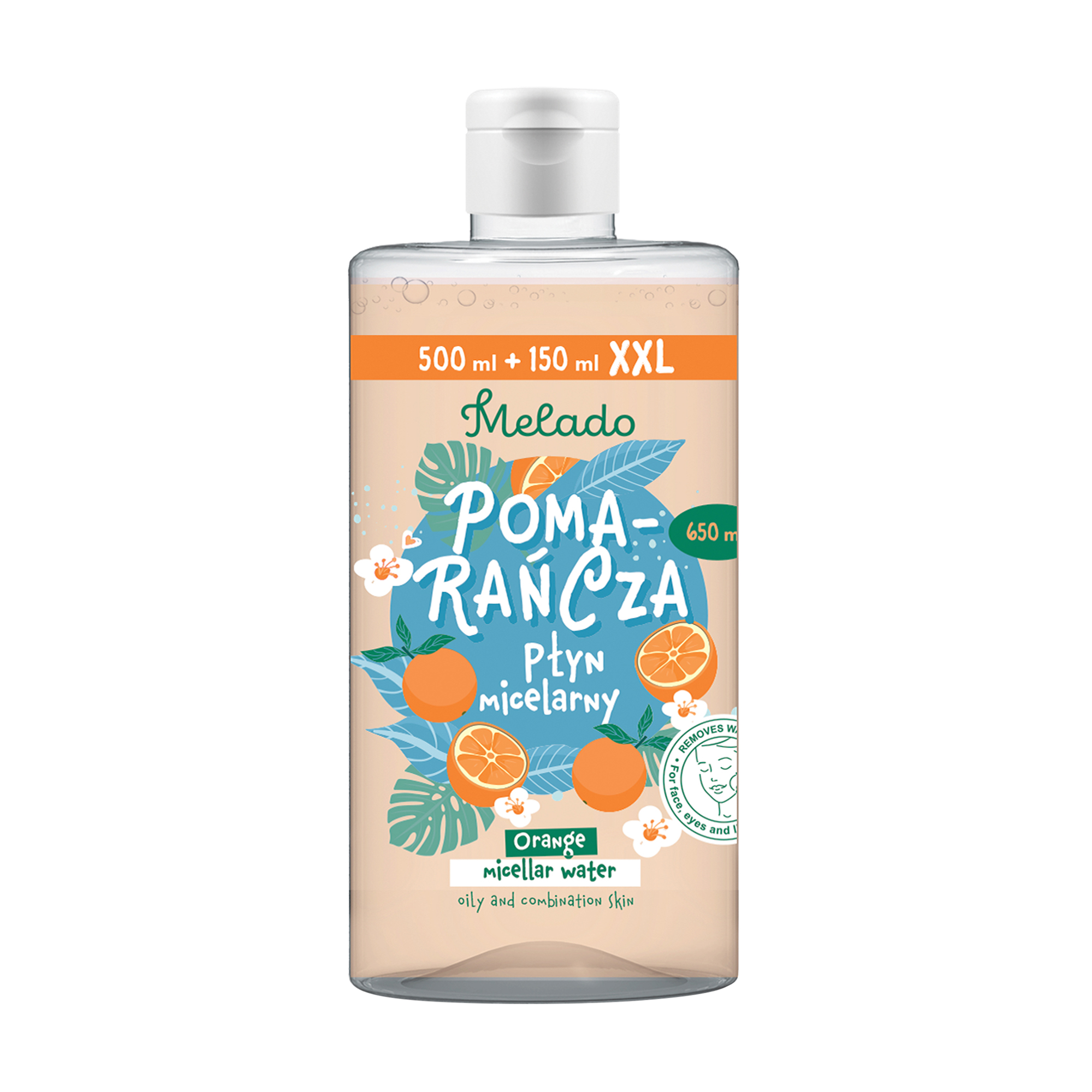 

Міцелярна вода Melado Micellar Water Orange Апельсин, для сухої та нормальної шкіри, 650 мл