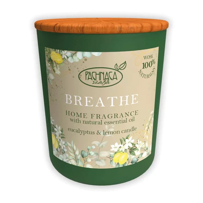 

Ароматична свічка Pachnaca Szafa Home Fragrance Breathe Евкаліпт та лимон, 165 г