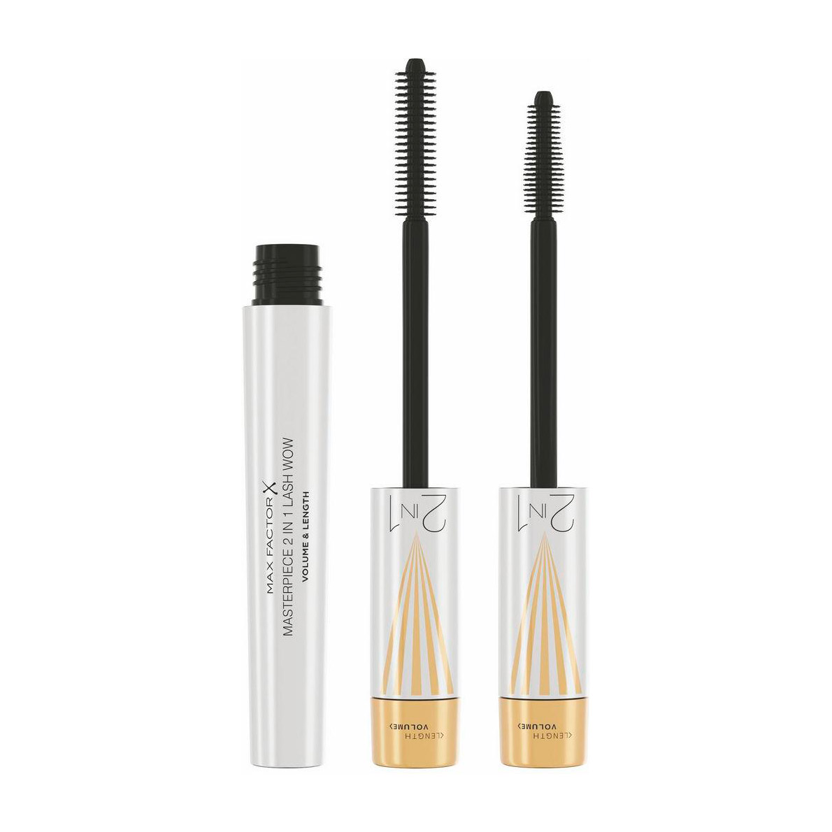 

Уцінка! Туш для вій Max Factor Masterpiece 2 In 1 Lash Wow Volume & Length Mascara Об'єм та подовження, Black, 7 мл