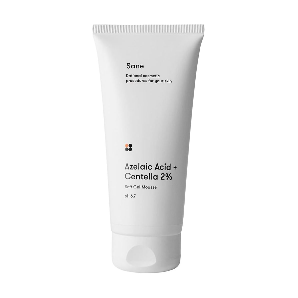 

Очищувальний гель для обличчя Sane Azelaic Acid + Centella 2% Soft Gel-Mousse pH 6.7, 200 мл