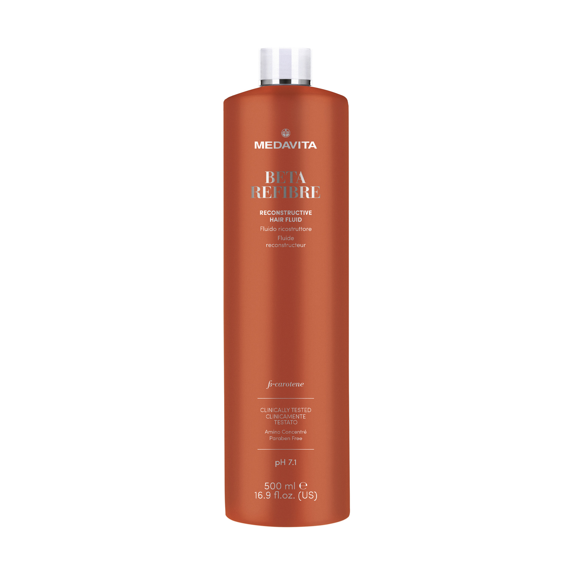 

Глибоко відновлювальний флюїд Medavita Beta Refibre Recontructive Hair Fluid pH7.1 для пошкодженого волосся, 500 мл