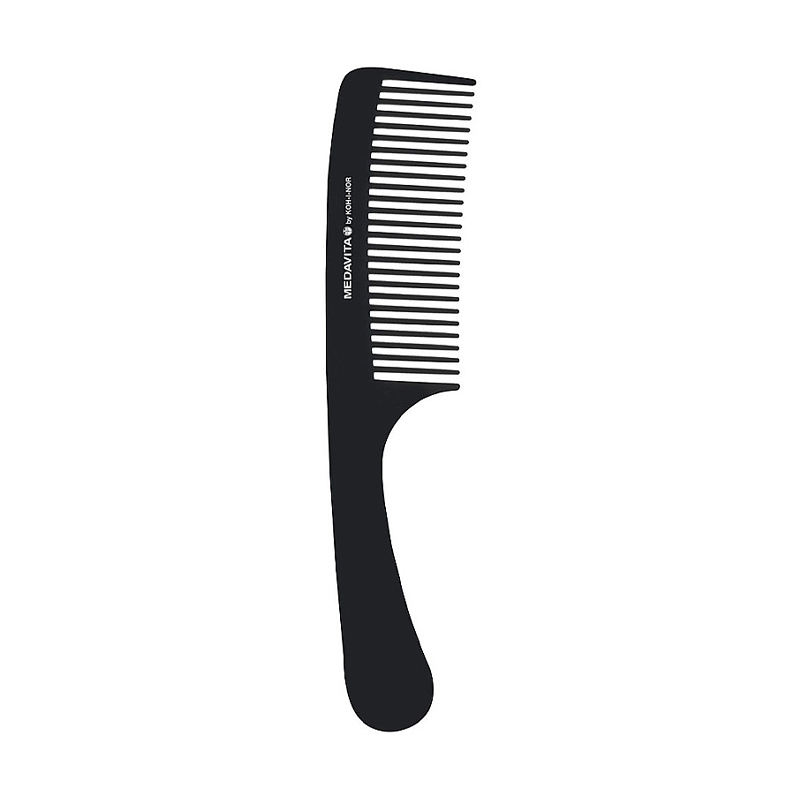 

Гребінь Medavita Precision Comb Medium Tooth Handle карбоновий із середніми зубцями, чорний, 1 шт