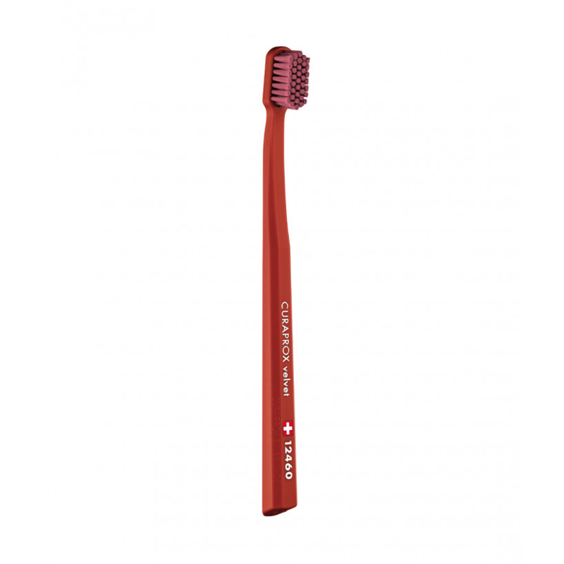 

Зубна щітка Curaprox CS 12460 Velvet, діаметр 0.08 мм, червоно-червона, 1 шт