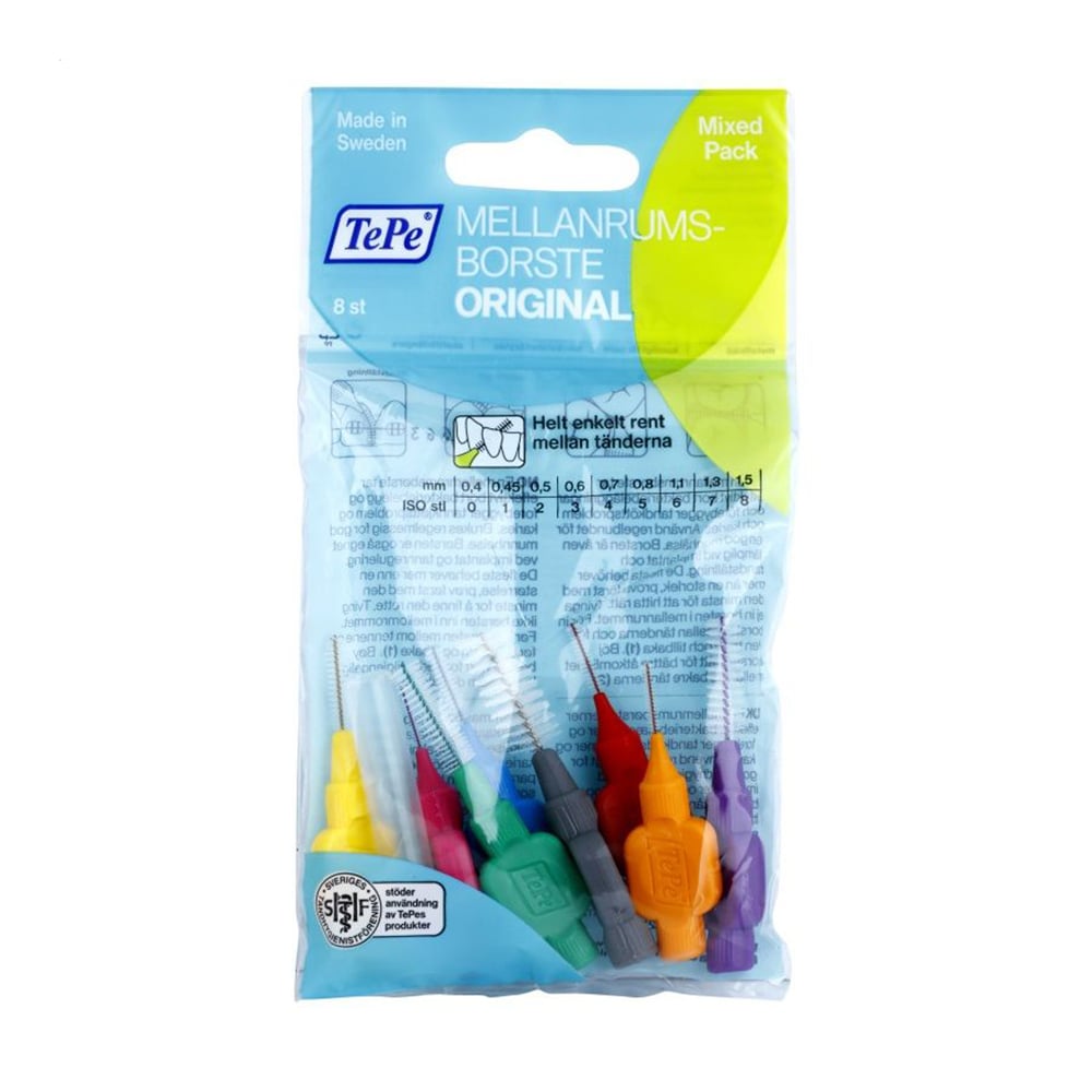 

Набір міжзубних щіток TePe Original Interdental Brush, мікс кольорів, 8 шт