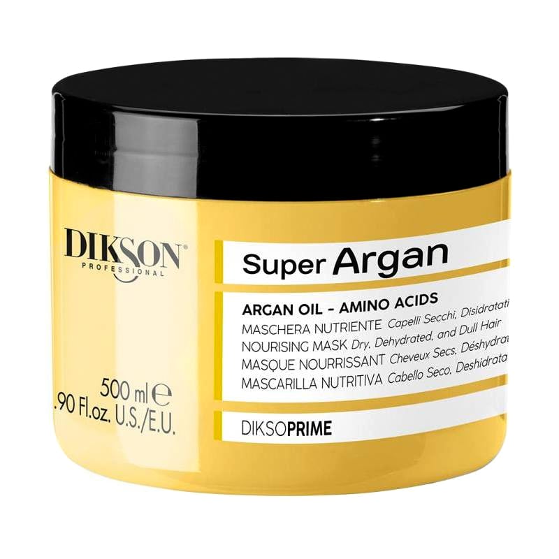 

Живильна маска Dikson DiksoPrime Super Argan Mask для сухого, зневодненого та тьмяного волосся, з аргановою олією та амінокислотами, 500 мл