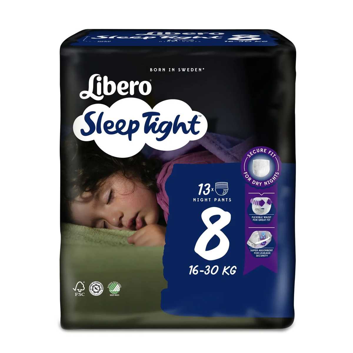 

Підгузки-трусики Libero SleepTight розмір 8 (16-30 кг), 13 шт