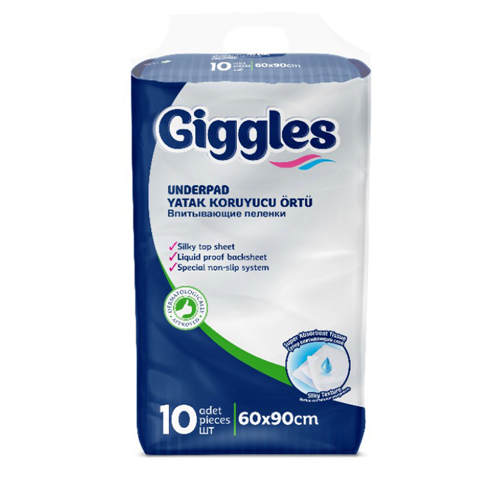 

Уцінка! Одноразові пелюшки Giggles 60*90 см, 10 шт