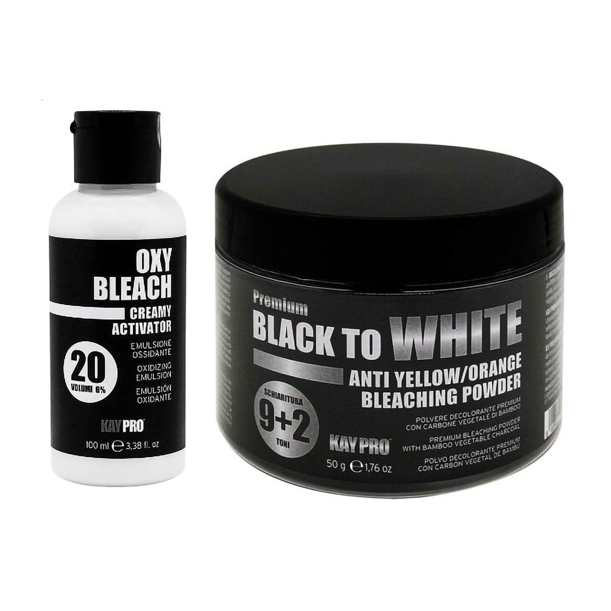 

Уцінка! Набір для знебарвлення волосся KayPro Bleaching 9+2 Set (освітлювальний крем, 100 мл + освітлювальний порошок, 50 г)