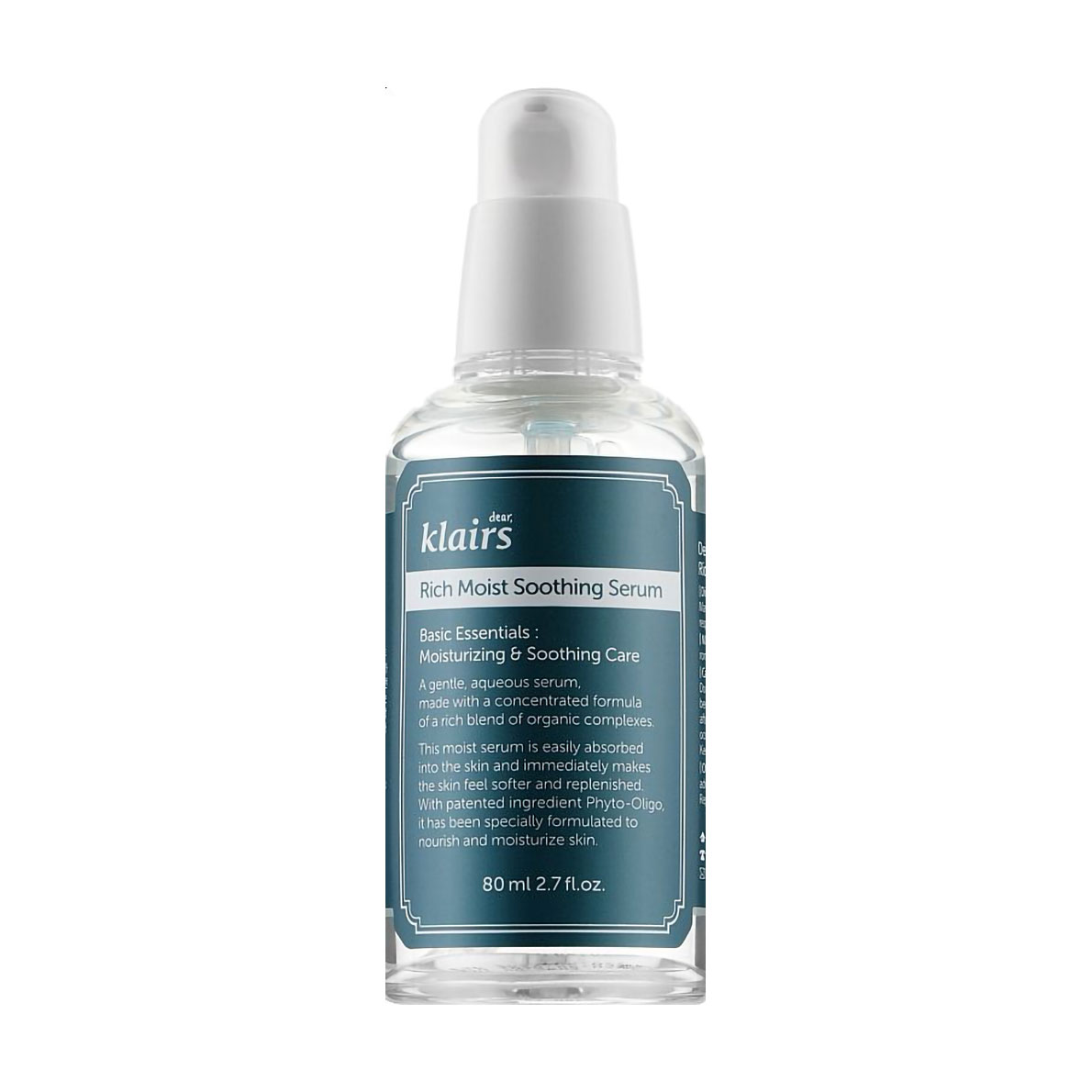 

Зволожувальна та пом'якшувальна сироватка для обличчя Dear Klairs Rich Moist Soothing Serum, 80 мл