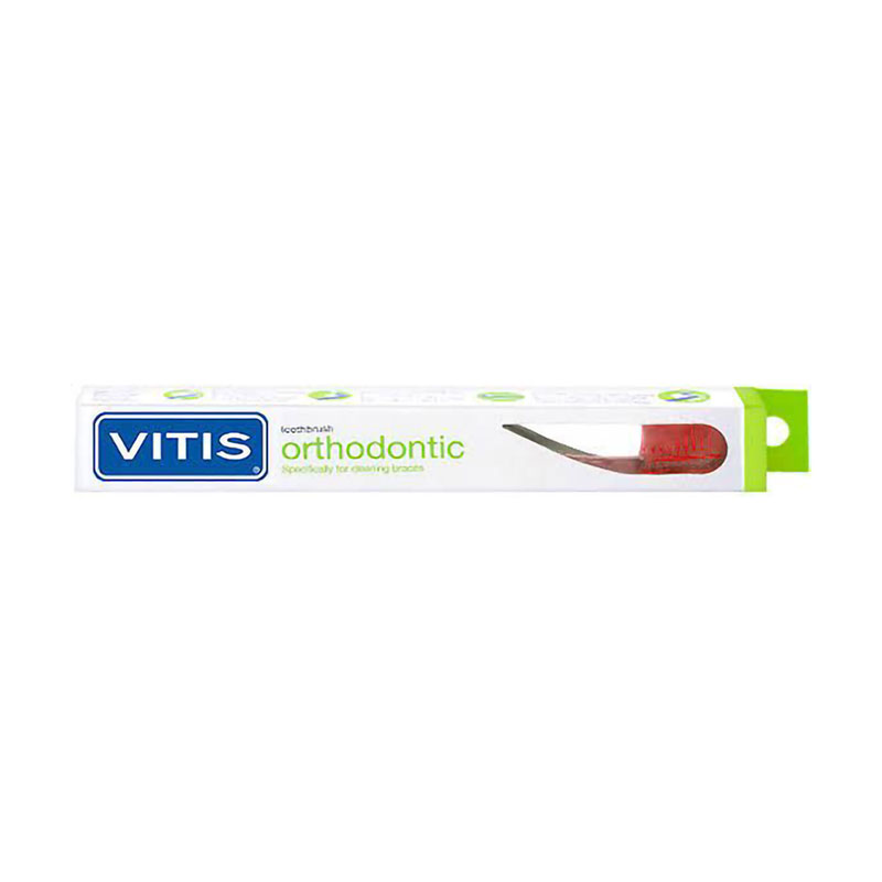 

Зубна щітка Dentaid Vitis Orthodontic середньої жорсткості, червона, 1 шт