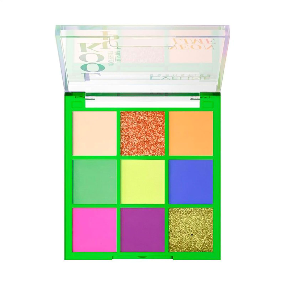 Акція на Палетка тіней для повік Eveline Cosmetics Look Up Eyeshadow Palette, Neon Lime, 10.8 г від Eva