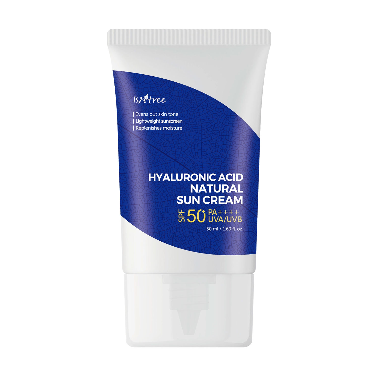 

Сонцезахисний крем для обличчя IsNtree Hyaluronic Acid Natural Sun Cream SPF 50+ PA++++ з гіалуроновою кислотою, 50 мл