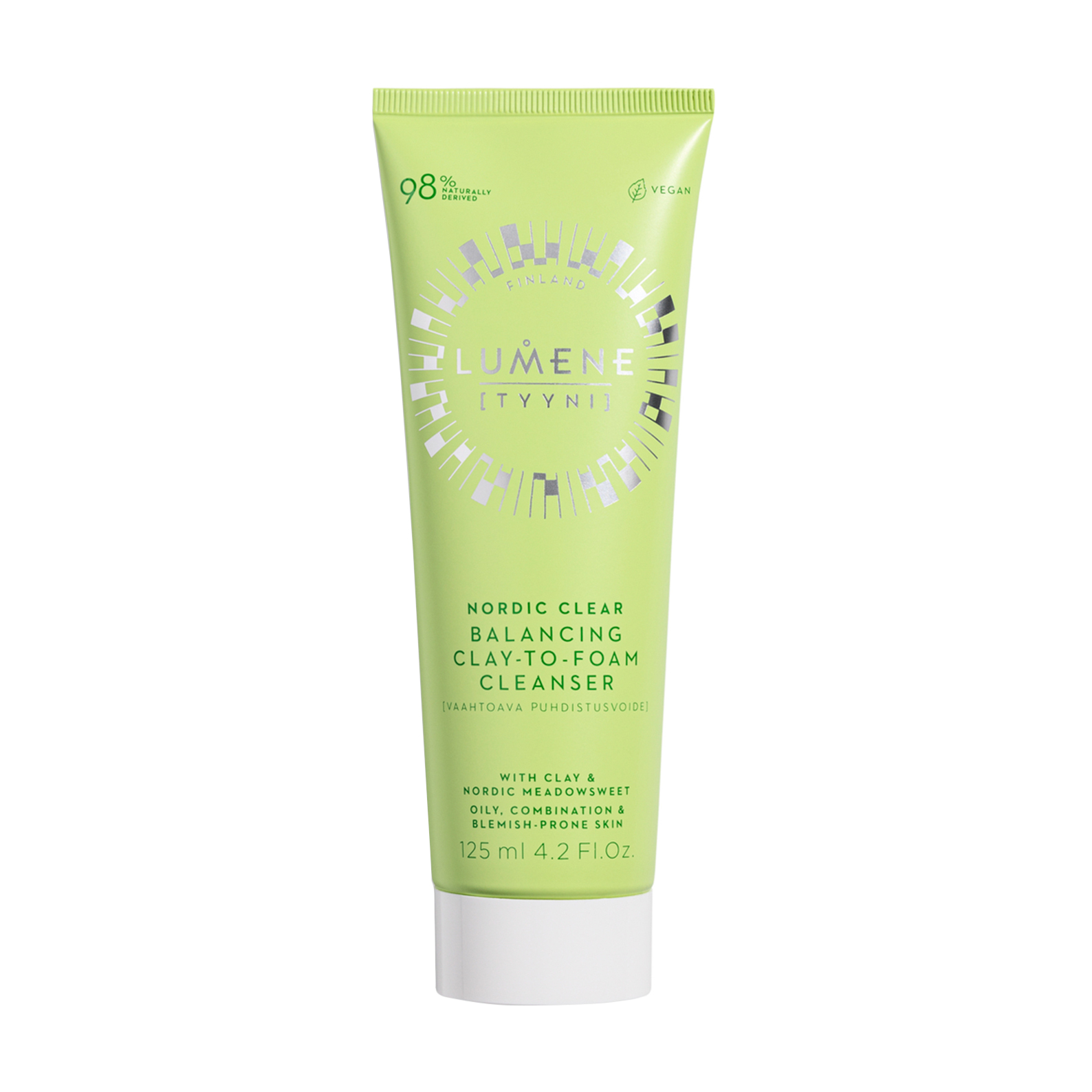 

Уцінка! Балансувальна пінка для вмивання Lumene Tyyni Nordic Clear Balancing Clay-To-Foam Cleanser для жирної, комбінованої та схильної до висипань шкіри, 125 мл