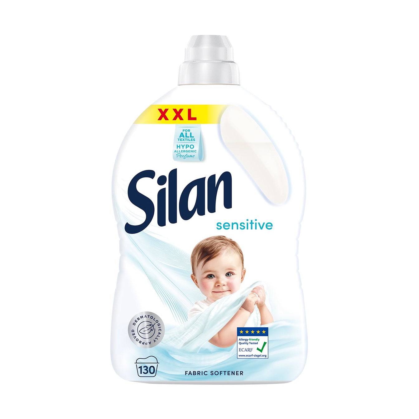 

Кондиціонер для білизни Silan Sensitive, 130 циклів прання, 2.86 л