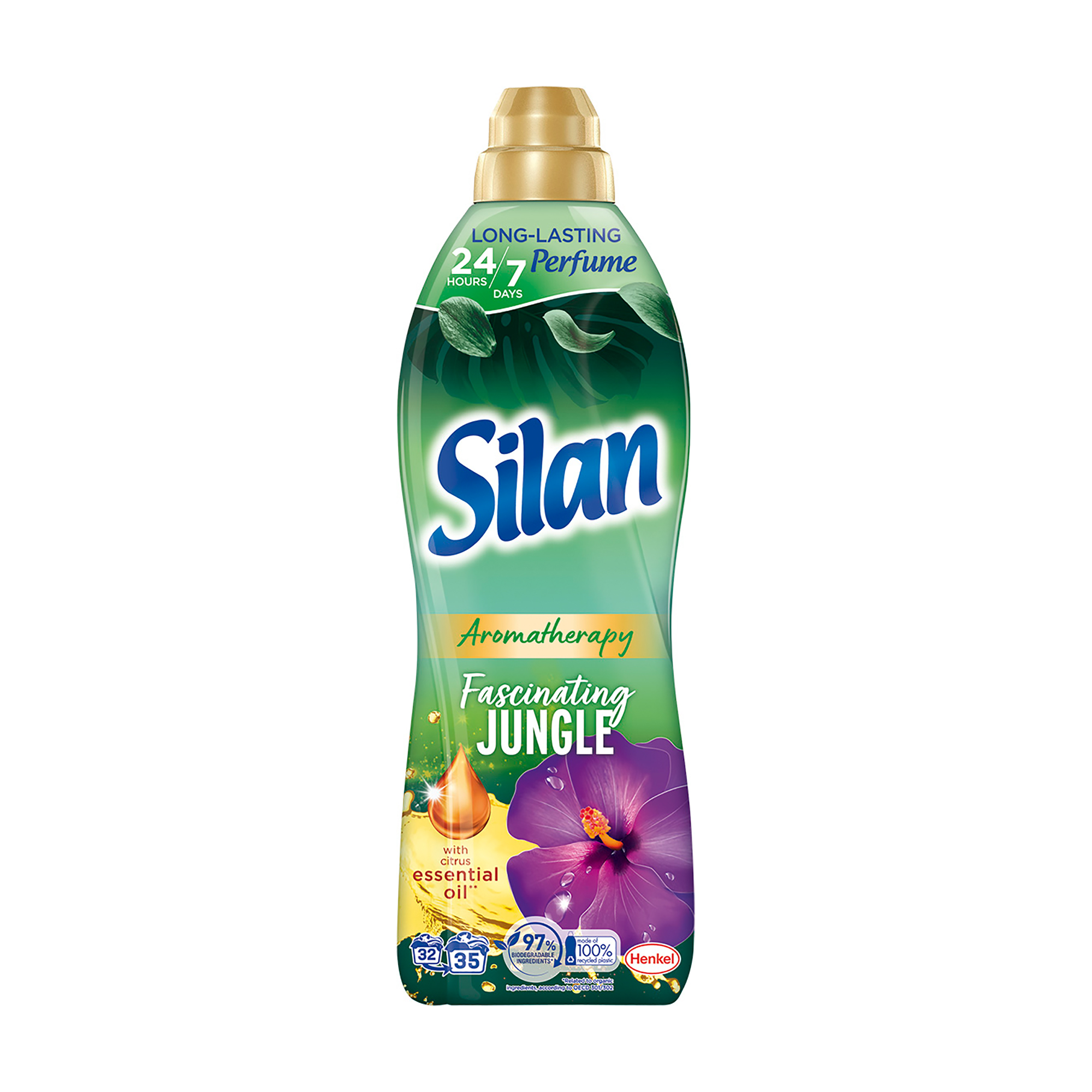 

Кондиціонер для білизни Silan Aromatherapy Fascinating Jungle, 35 циклів прання, 770 мл